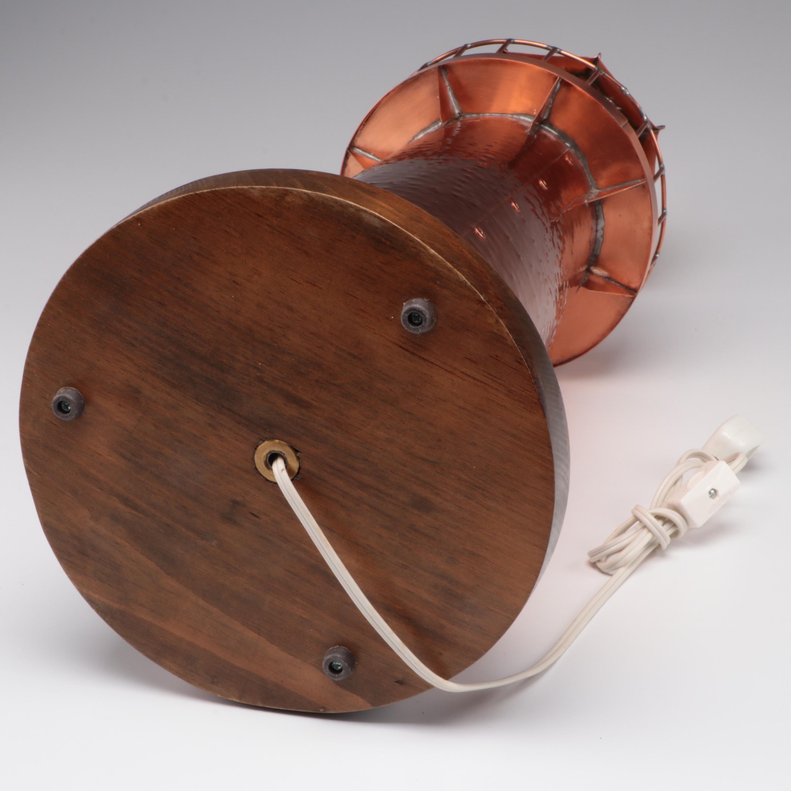 Artisan Made Copper Lighthouse Table Lamp, Mid to Late 20th Century