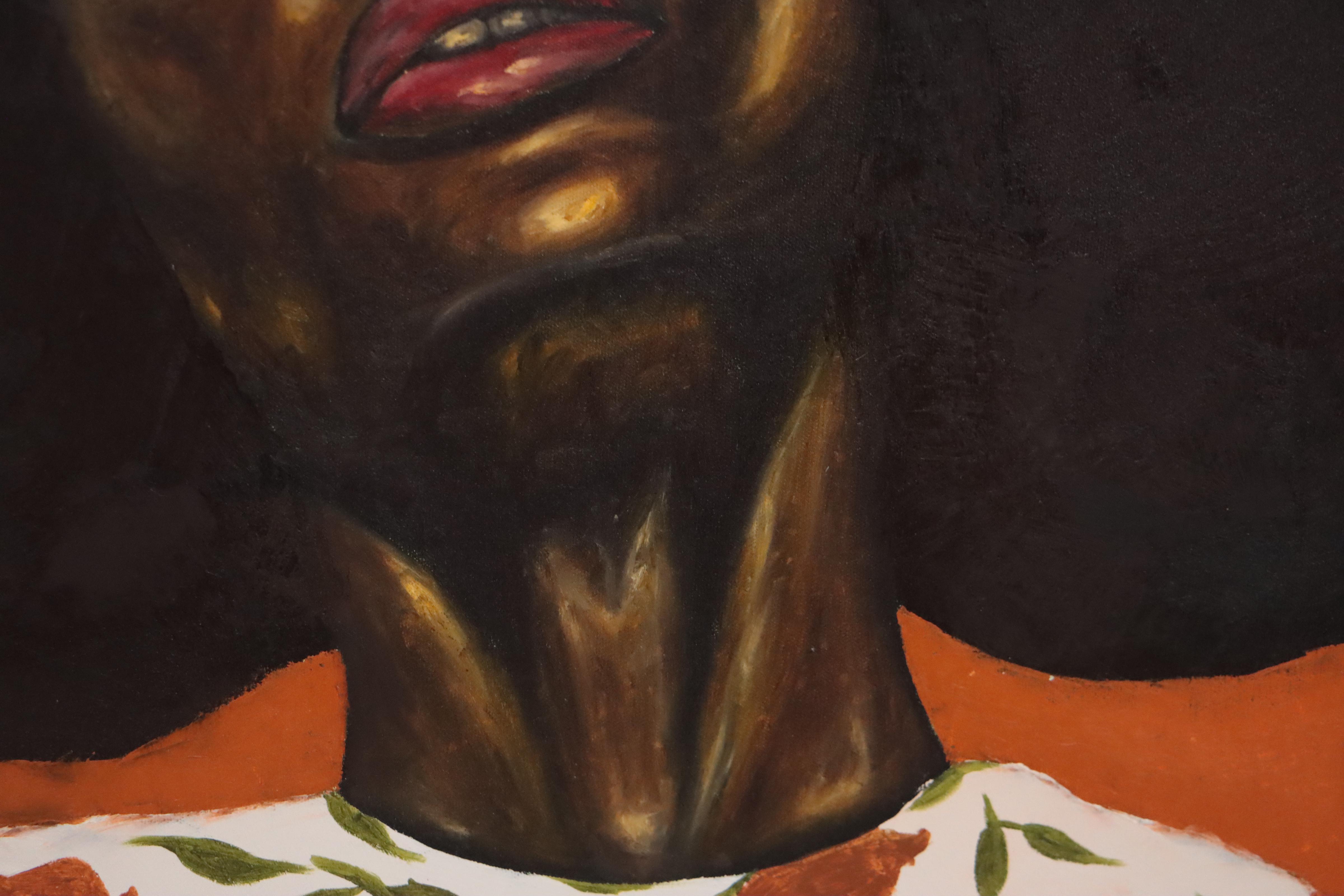 Oluwakemi Omowaire Oil Painting "Flower Girl," 21st Century