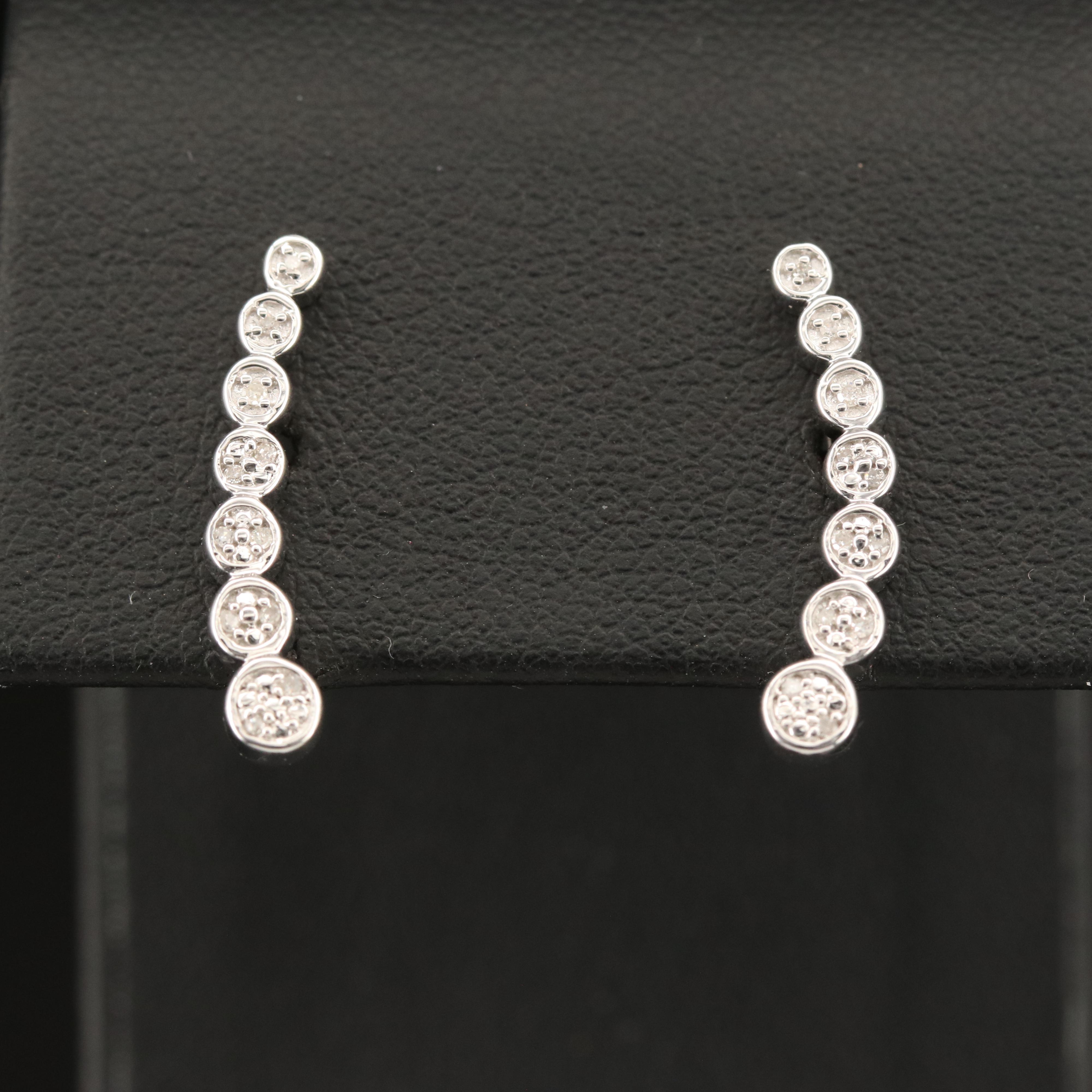 Sterling Diamond Ear Climbers