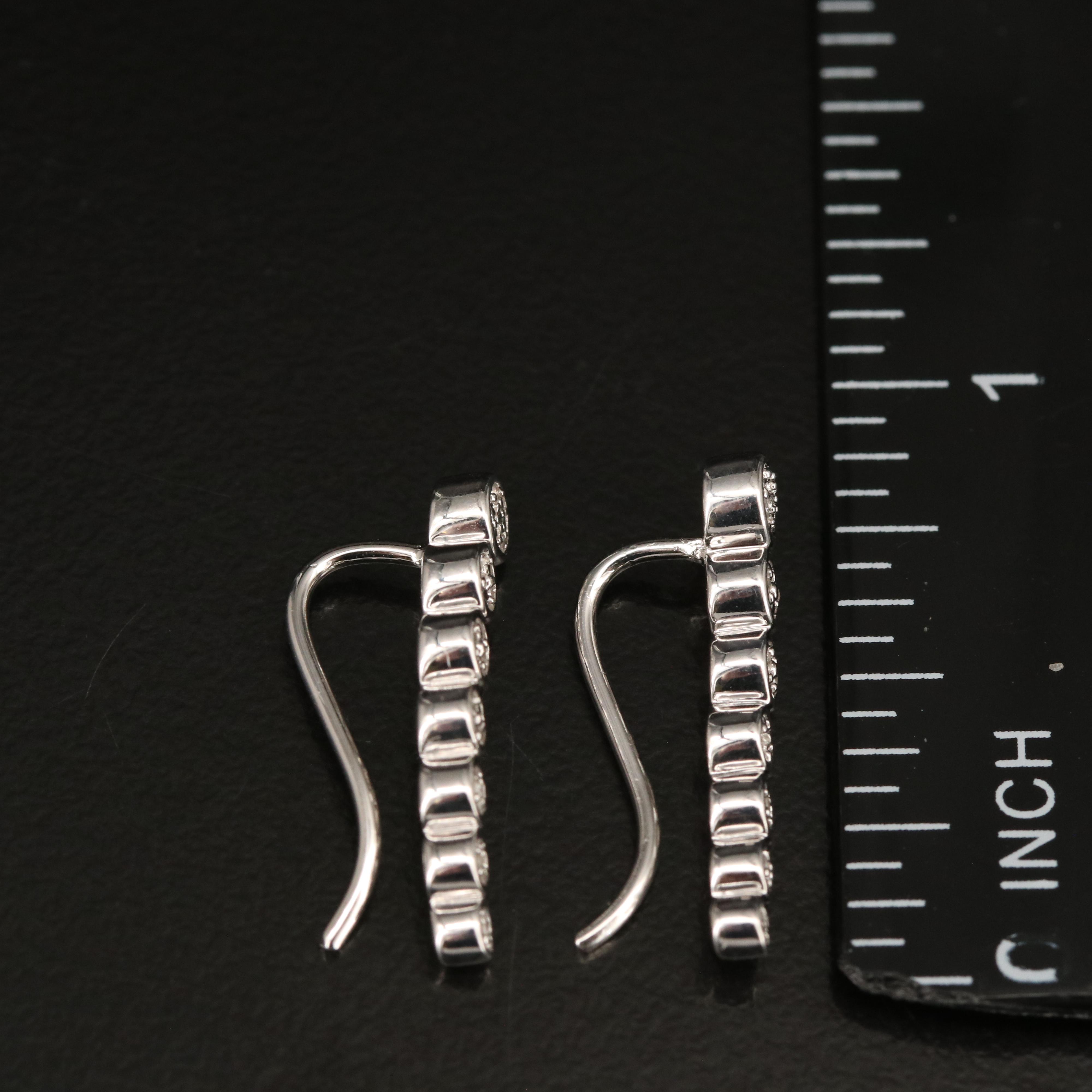 Sterling Diamond Ear Climbers