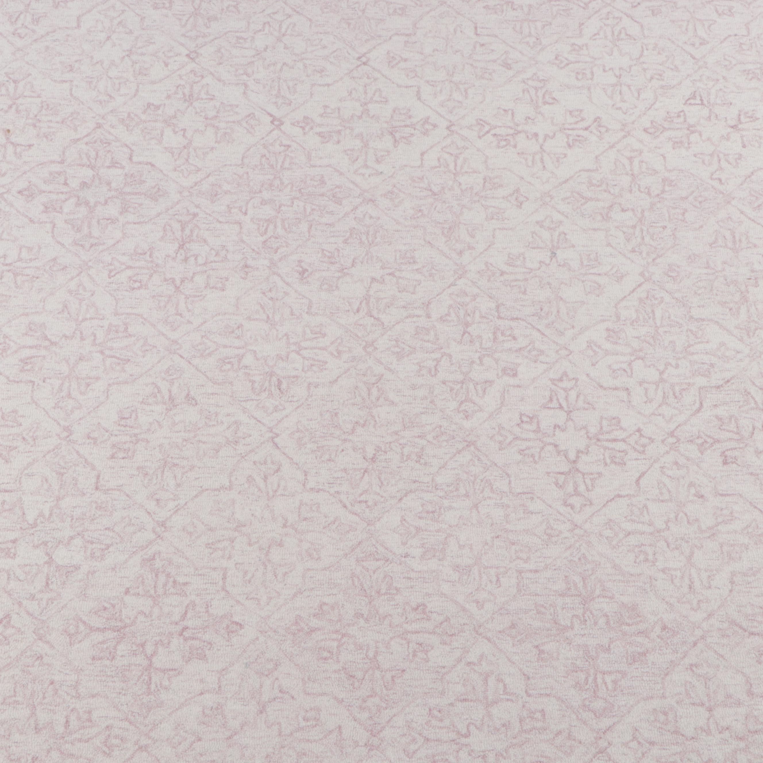 9'1 x 12' Hand-Tufted Threshold Argyle Blush Pink Room Sized Rug