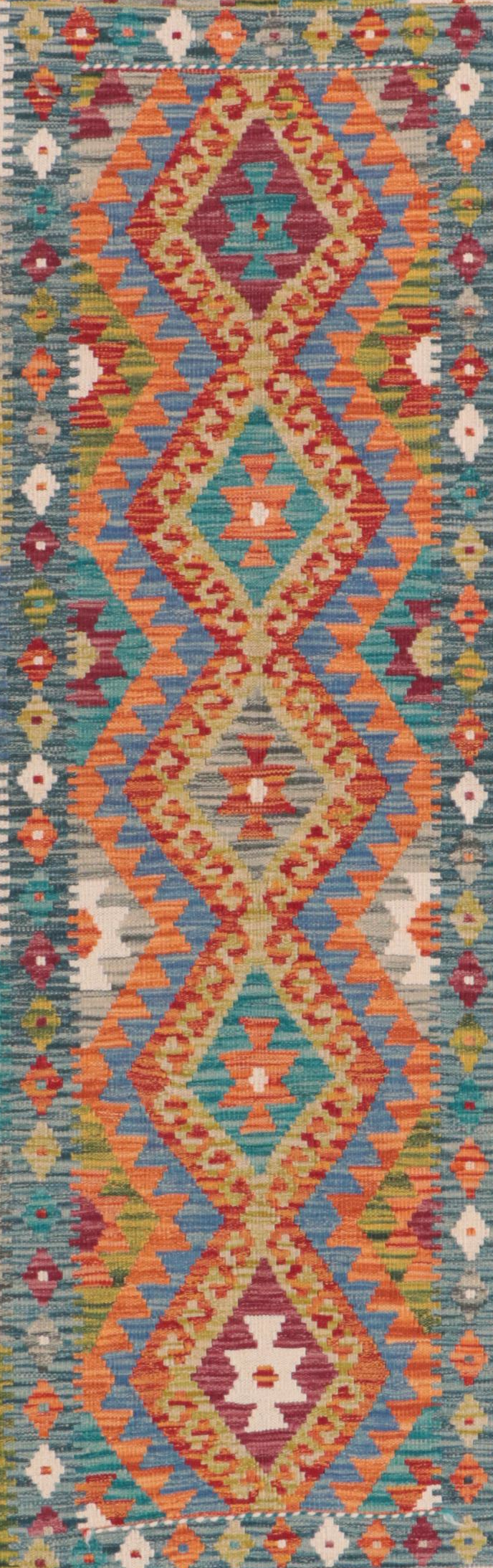 2'5 x 6'9 Handwoven Pakistani Kilim Carpet Runner