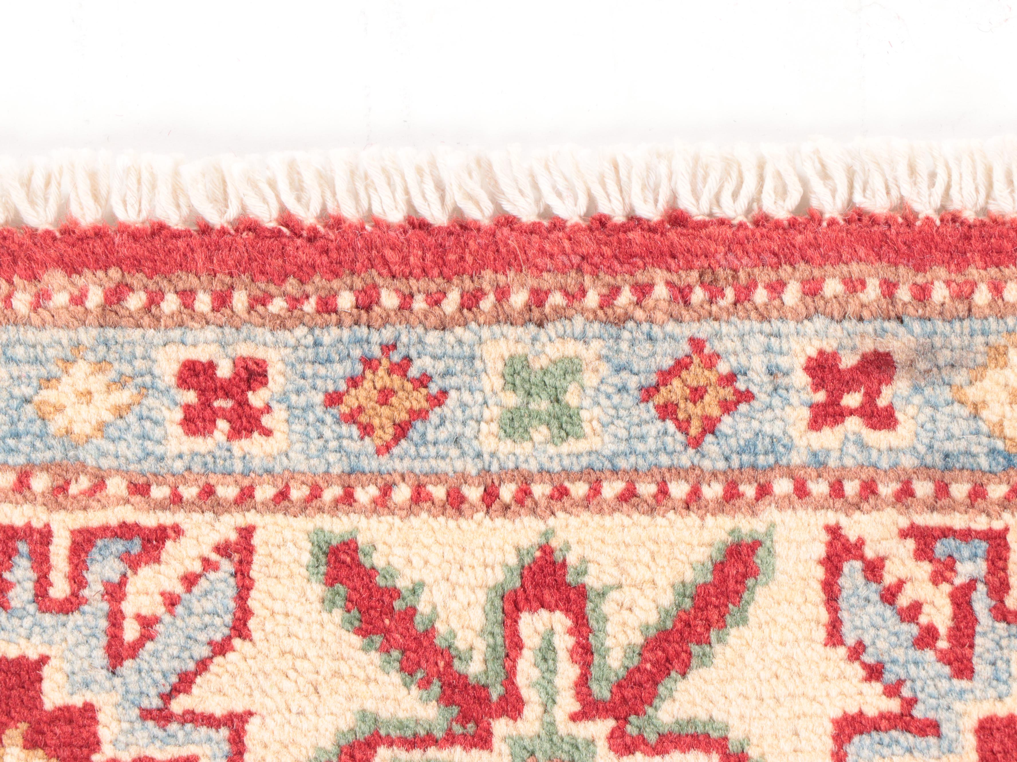 3'3 x 4'10 Hand-Knotted Pakistani Kazak Accent Rug