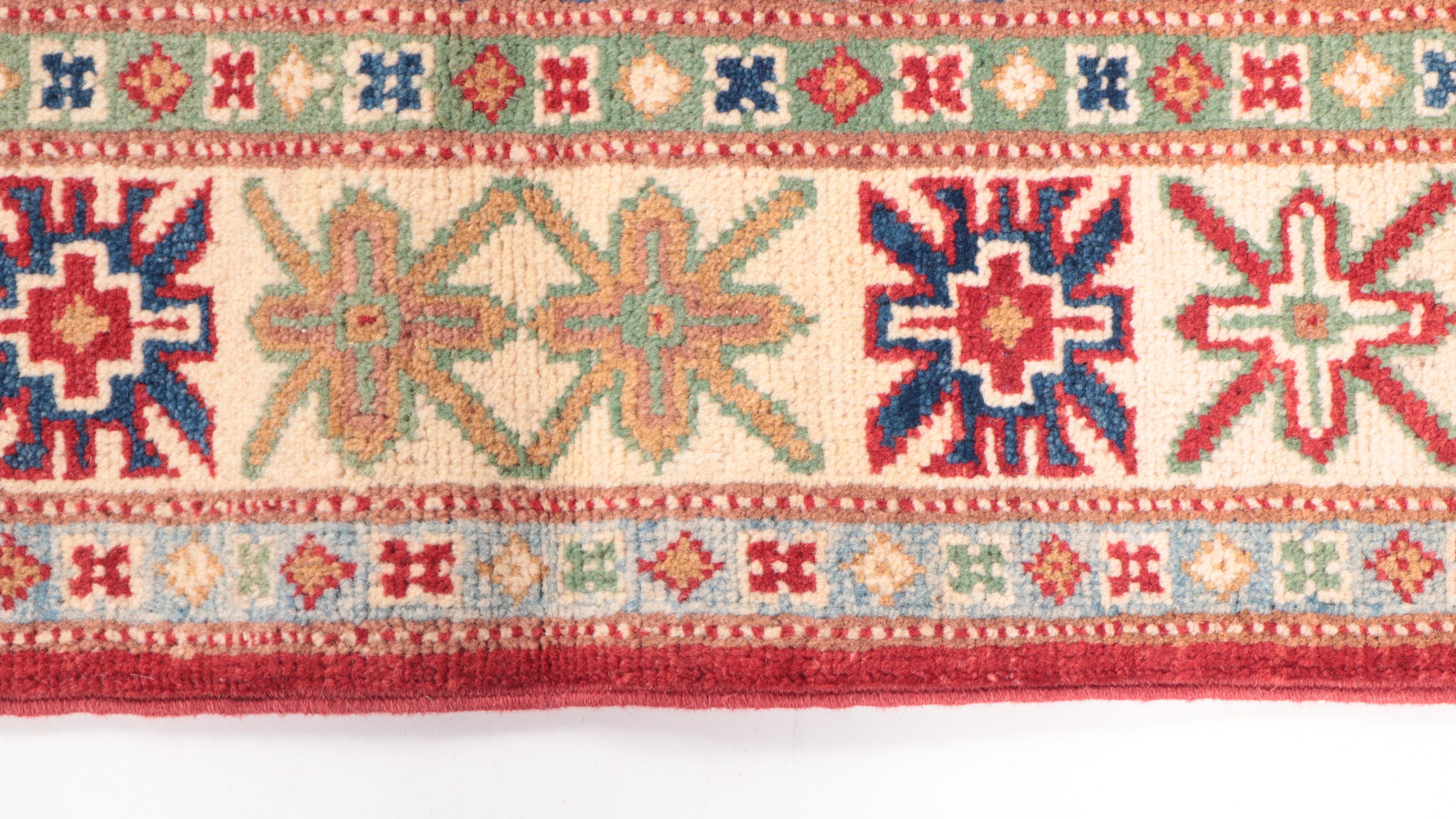 3'3 x 4'10 Hand-Knotted Pakistani Kazak Accent Rug