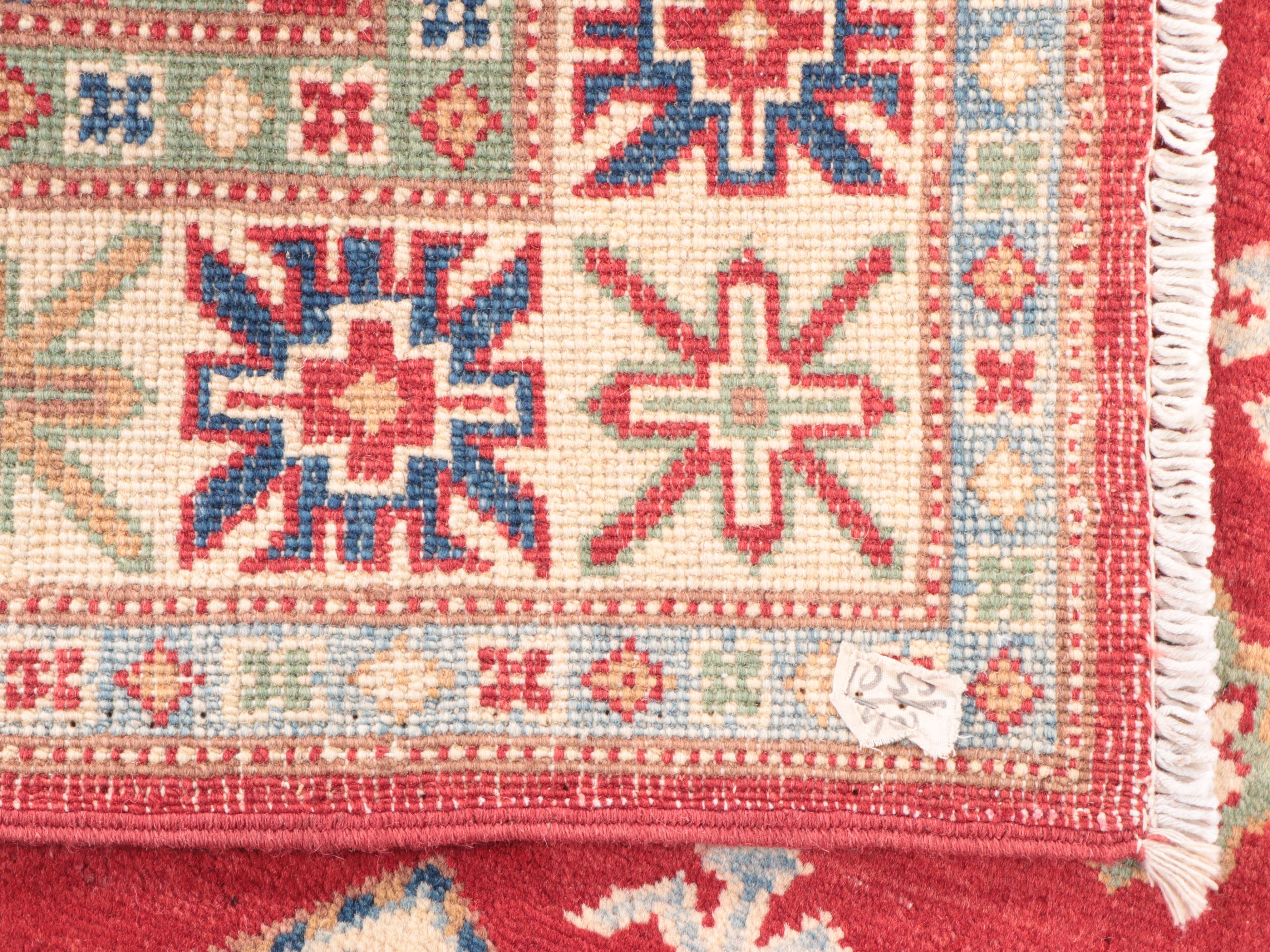 3'3 x 4'10 Hand-Knotted Pakistani Kazak Accent Rug