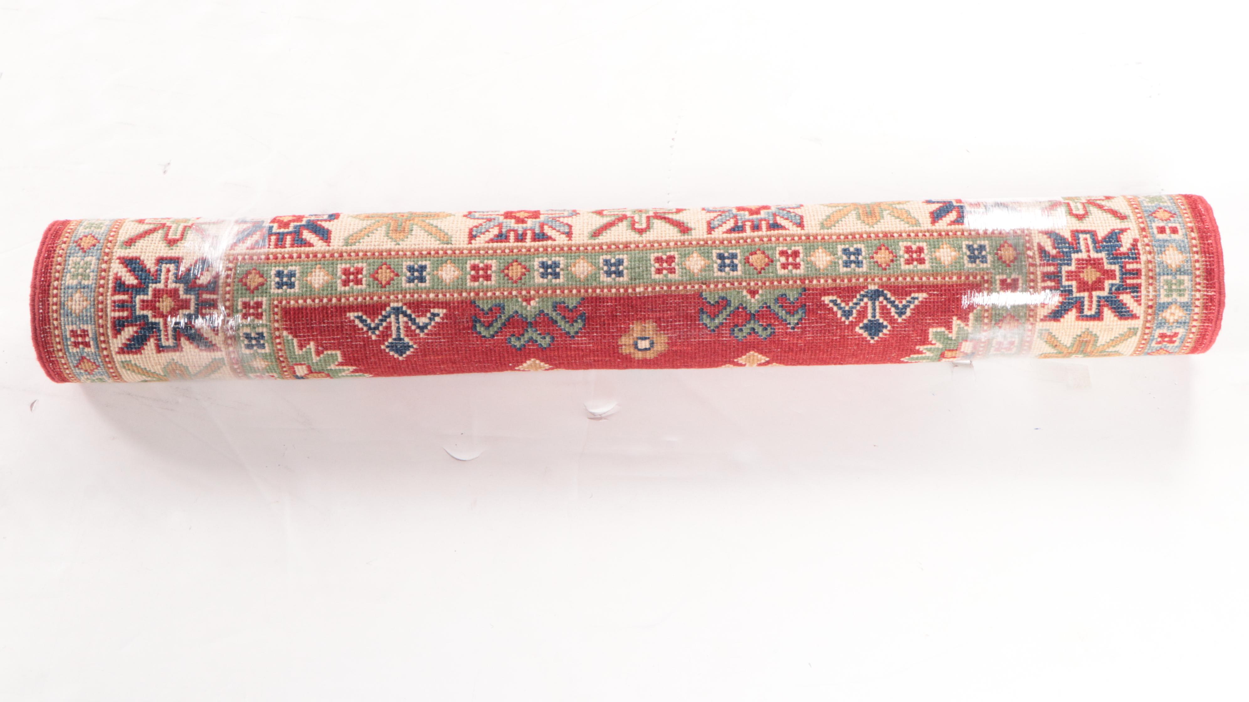 3'3 x 4'10 Hand-Knotted Pakistani Kazak Accent Rug