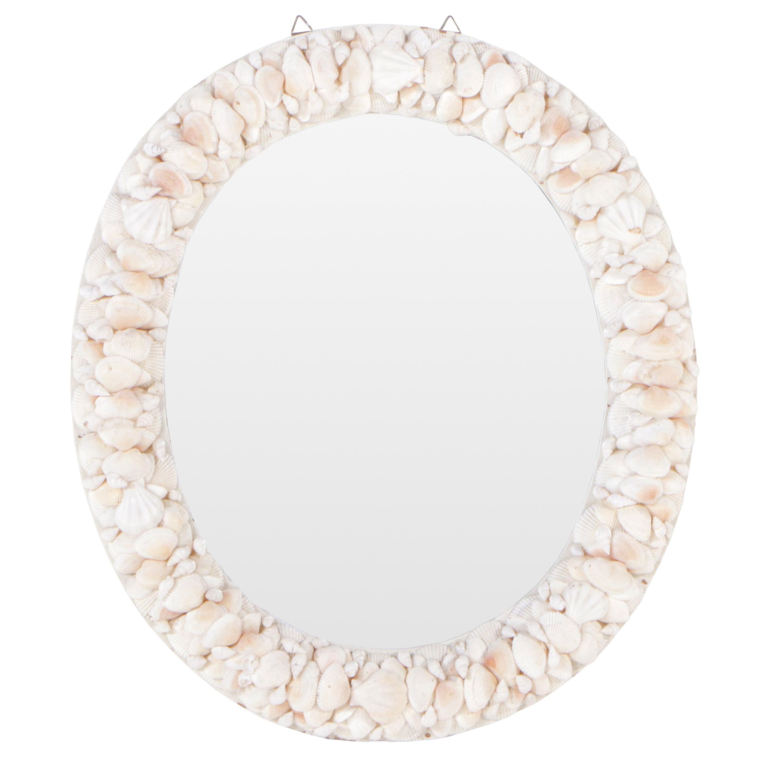 Coastal Accents Oval Seashell Studded Wall Mirror