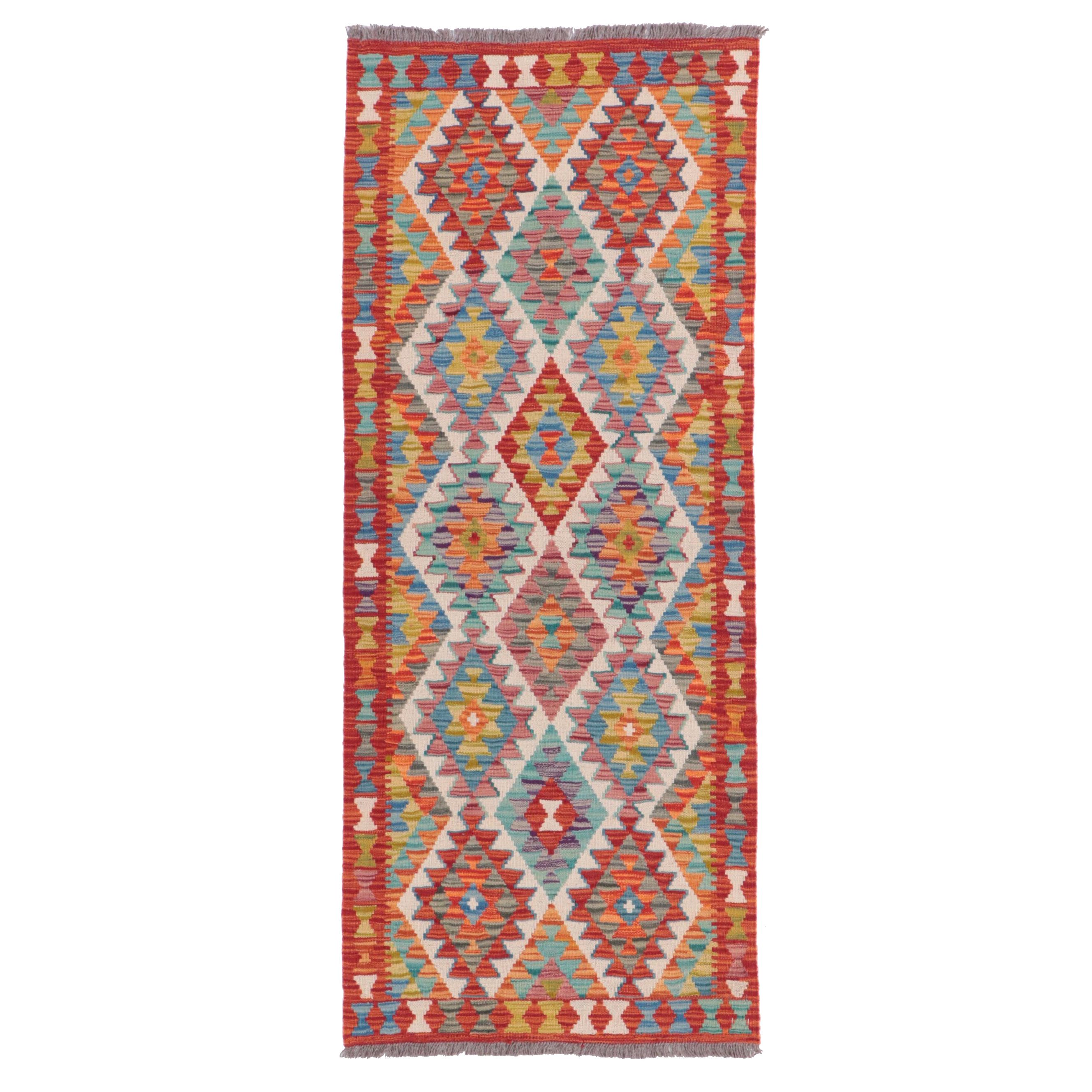 2'8 x 6'7 Handwoven Pakistani Kilim Carpet Runner