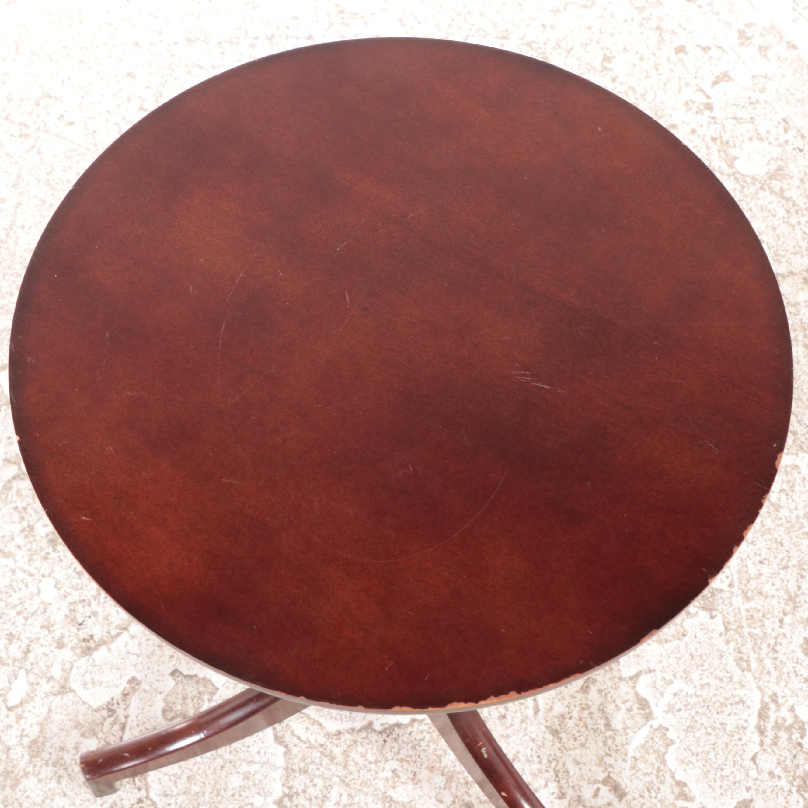 The Bombay Co. Regency Style Mahogany-Stained Tripod Table, Late 20th Century