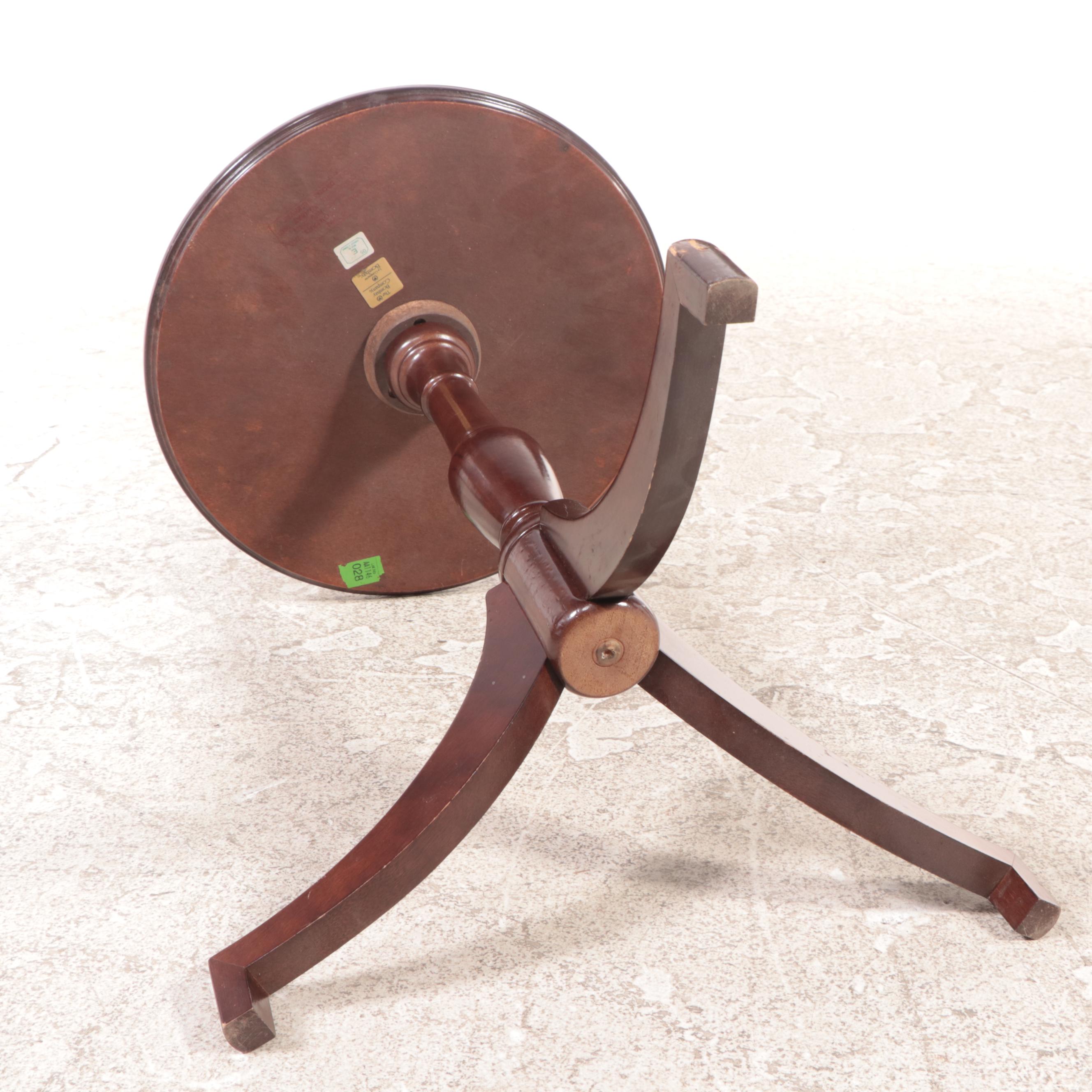 The Bombay Co. Regency Style Mahogany-Stained Tripod Table, Late 20th Century