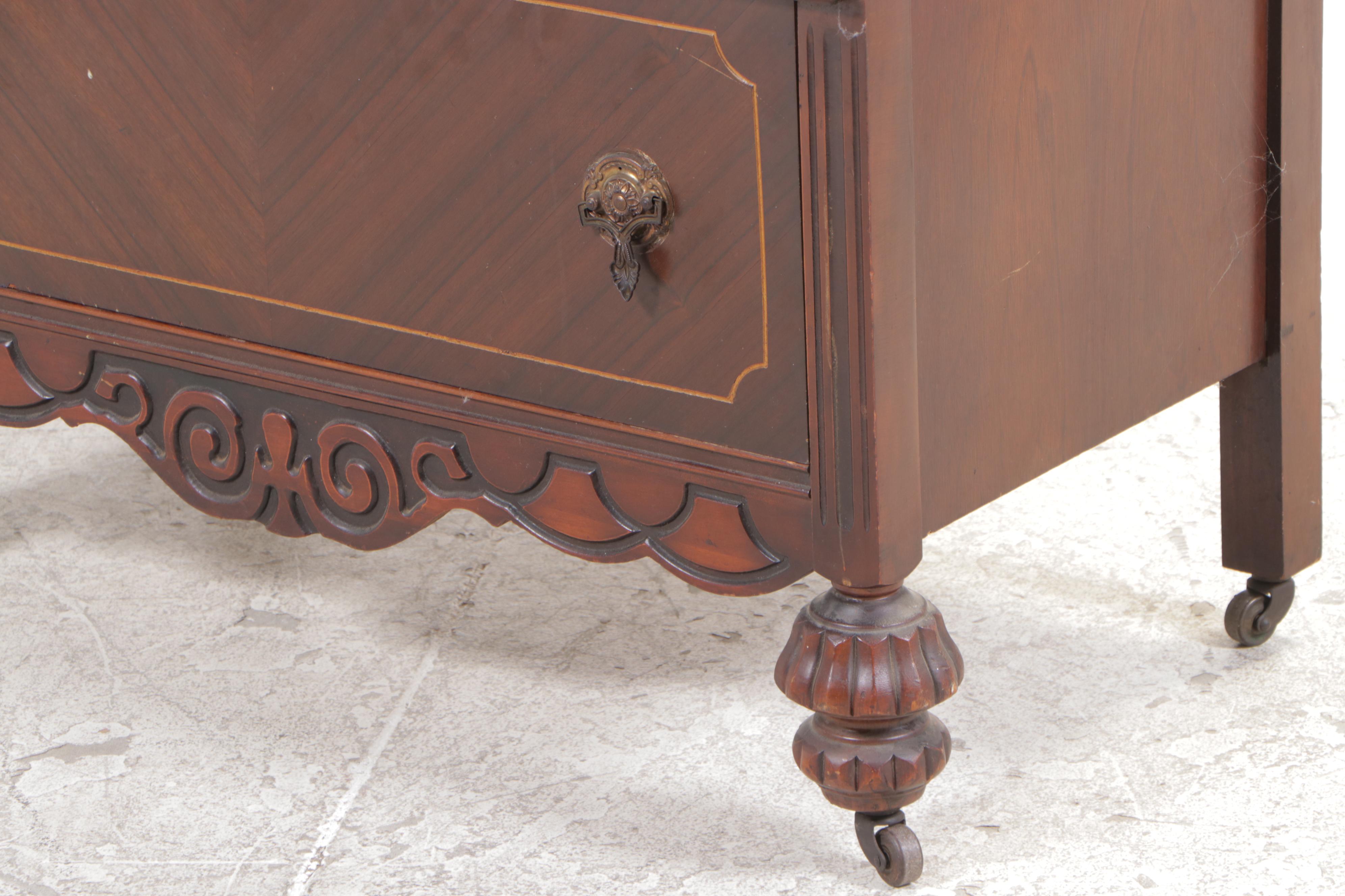 Jacobean Revival Walnut-Veneered Chest of Drawers, Circa 1930