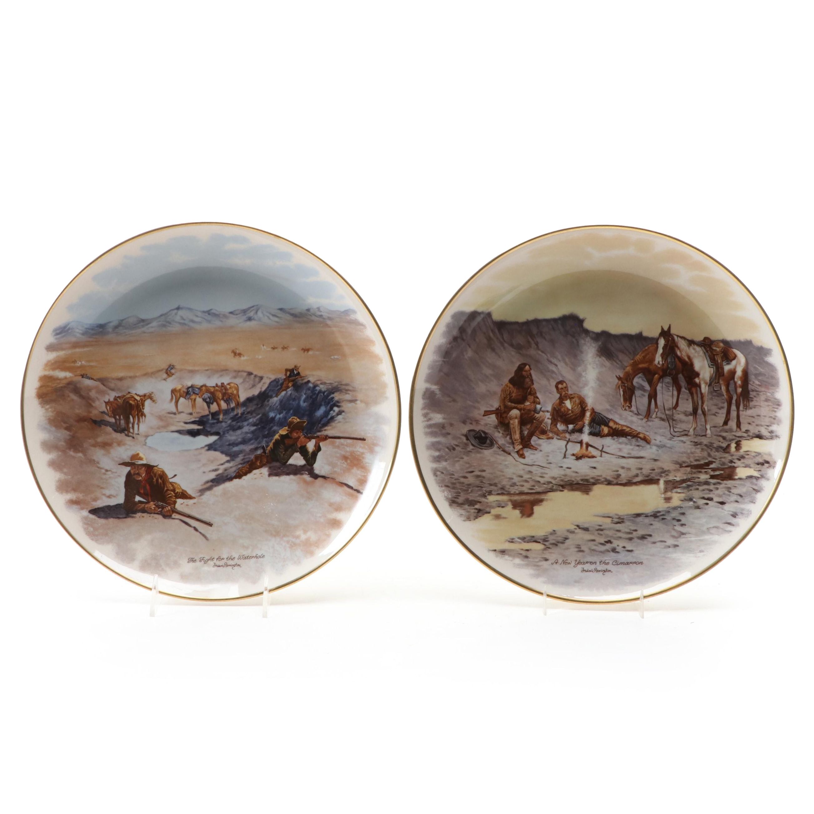 Gorham Frederic Remington Porcelain Collector Plates, 1970s