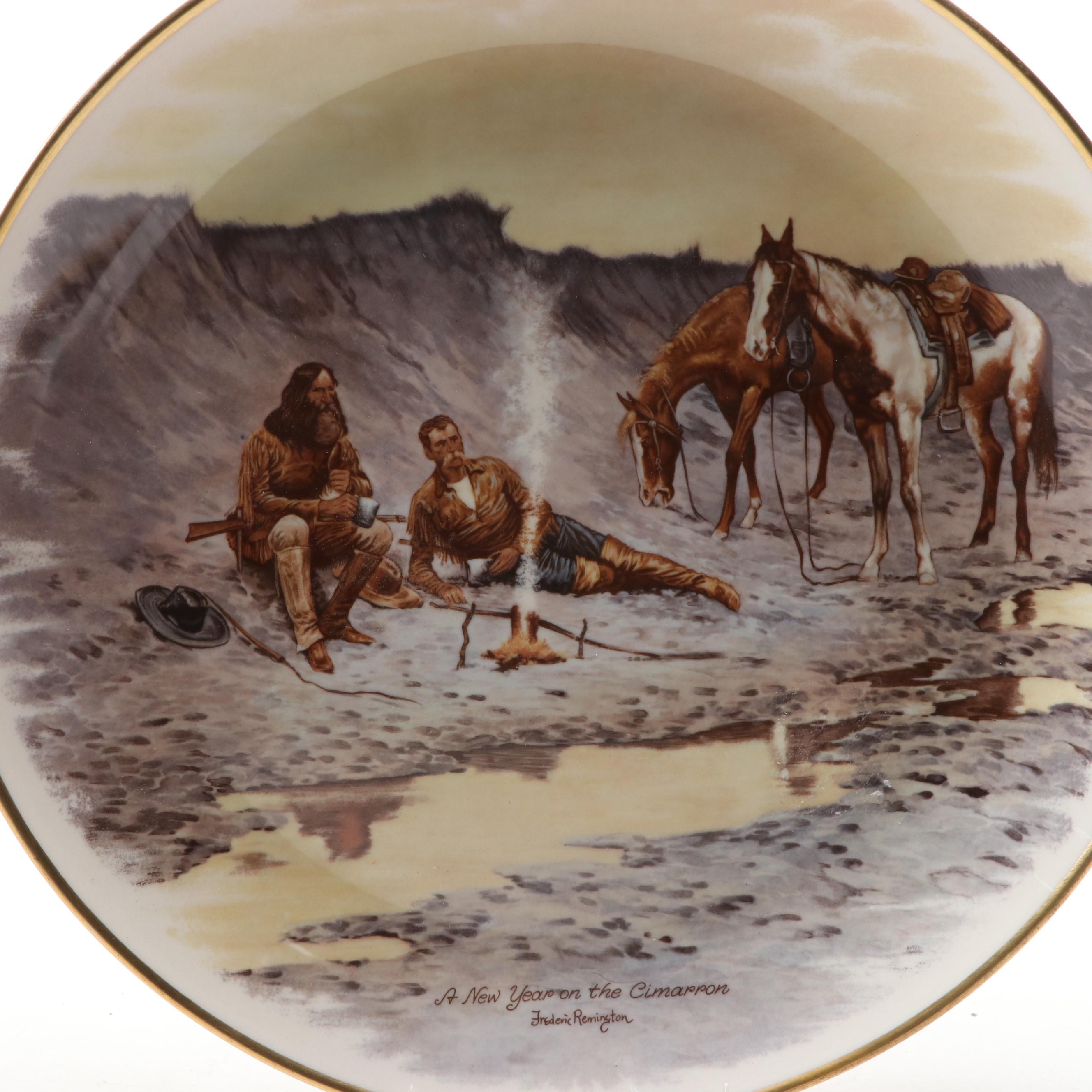 Gorham Frederic Remington Porcelain Collector Plates, 1970s