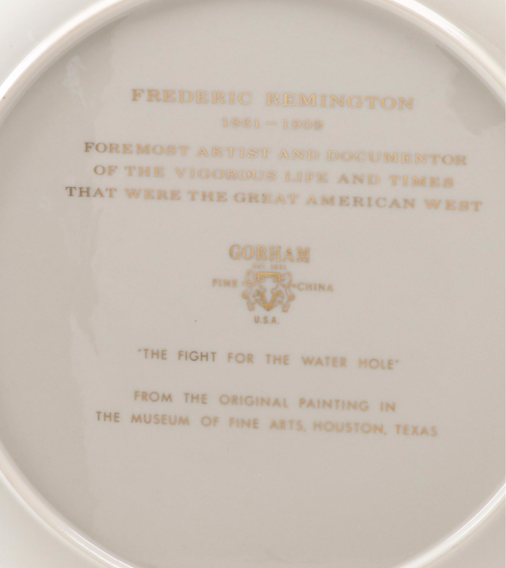 Gorham Frederic Remington Porcelain Collector Plates, 1970s