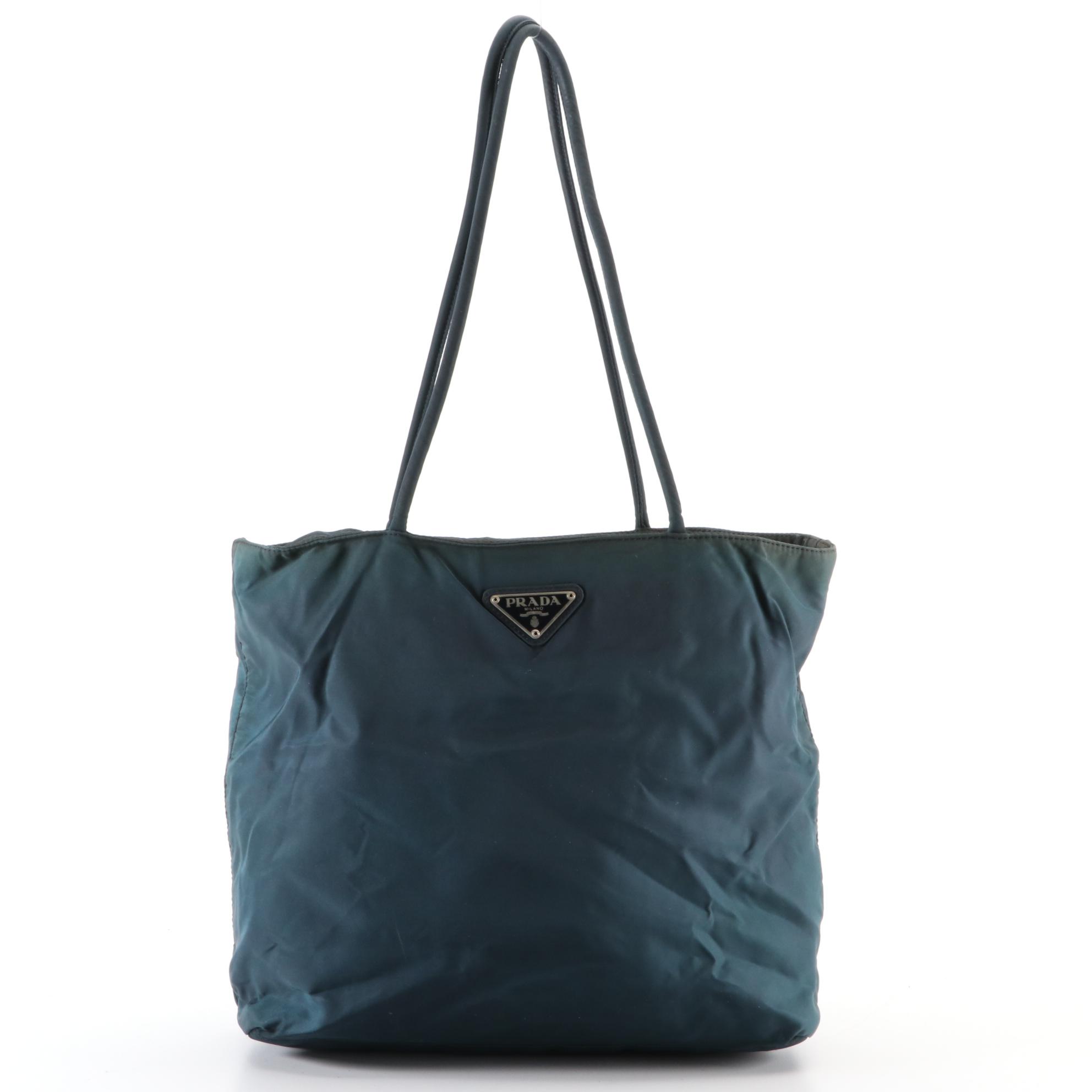 Prada Small Zip Tote Bag in Nylon Gabardine