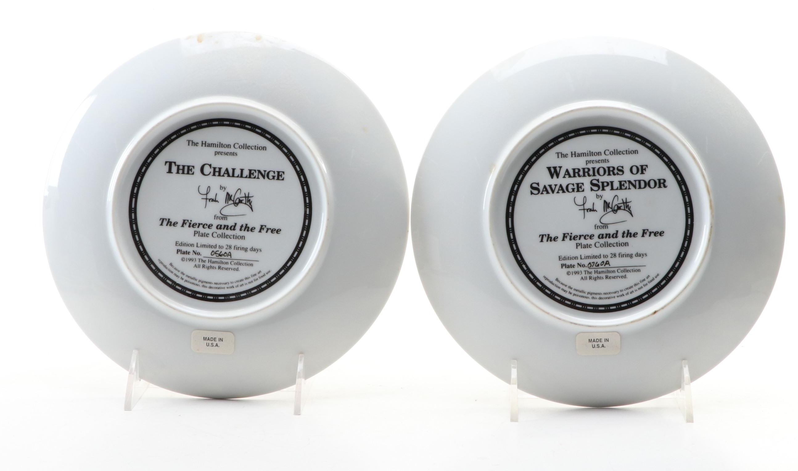 Hamilton Collection "The Fierce and the Free" Series Porcelain Collector Plates
