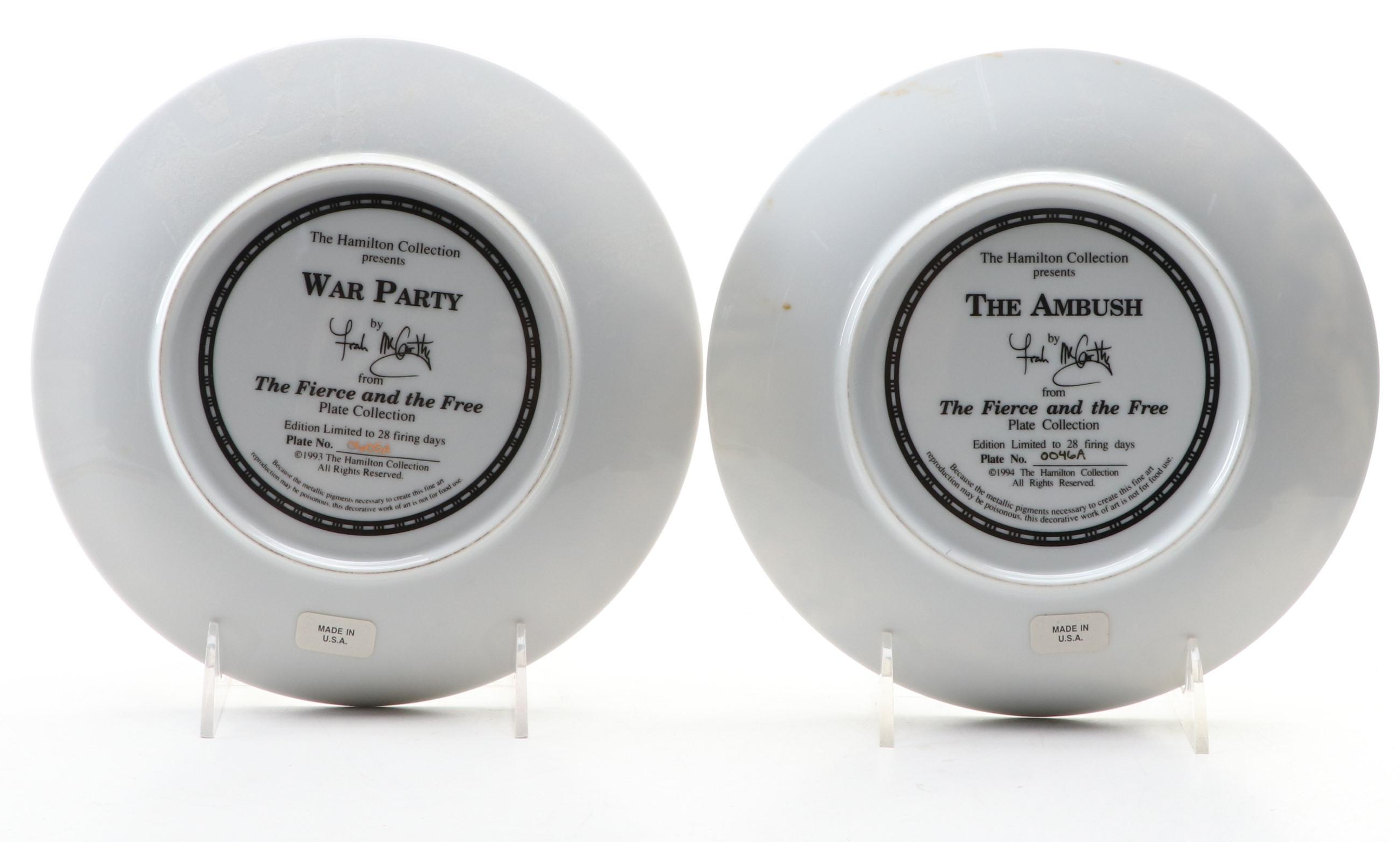 Hamilton Collection "The Fierce and the Free" Series Porcelain Collector Plates