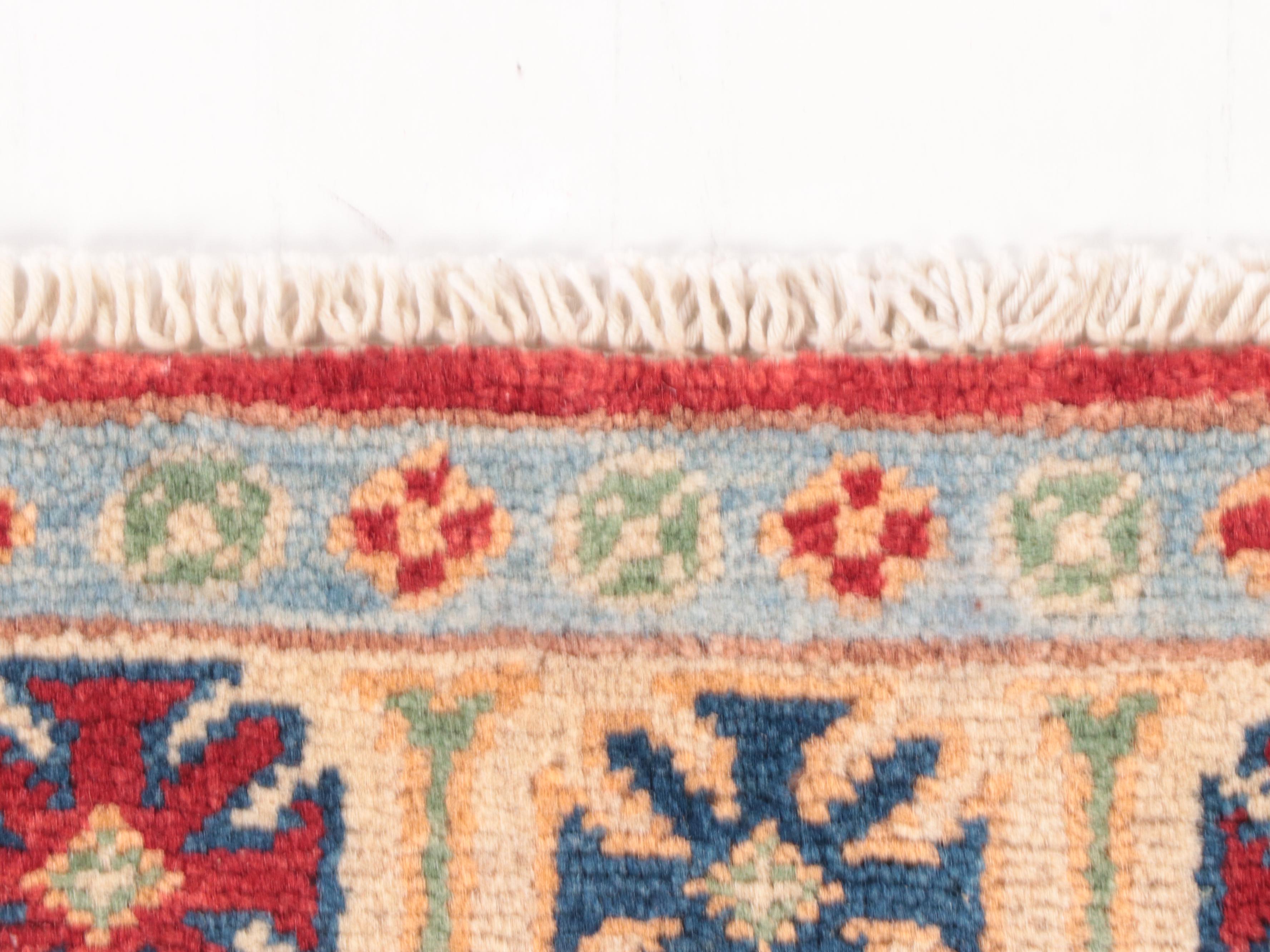 3'4 x 4'11 Hand-Knotted Pakistani Kazak Accent Rug