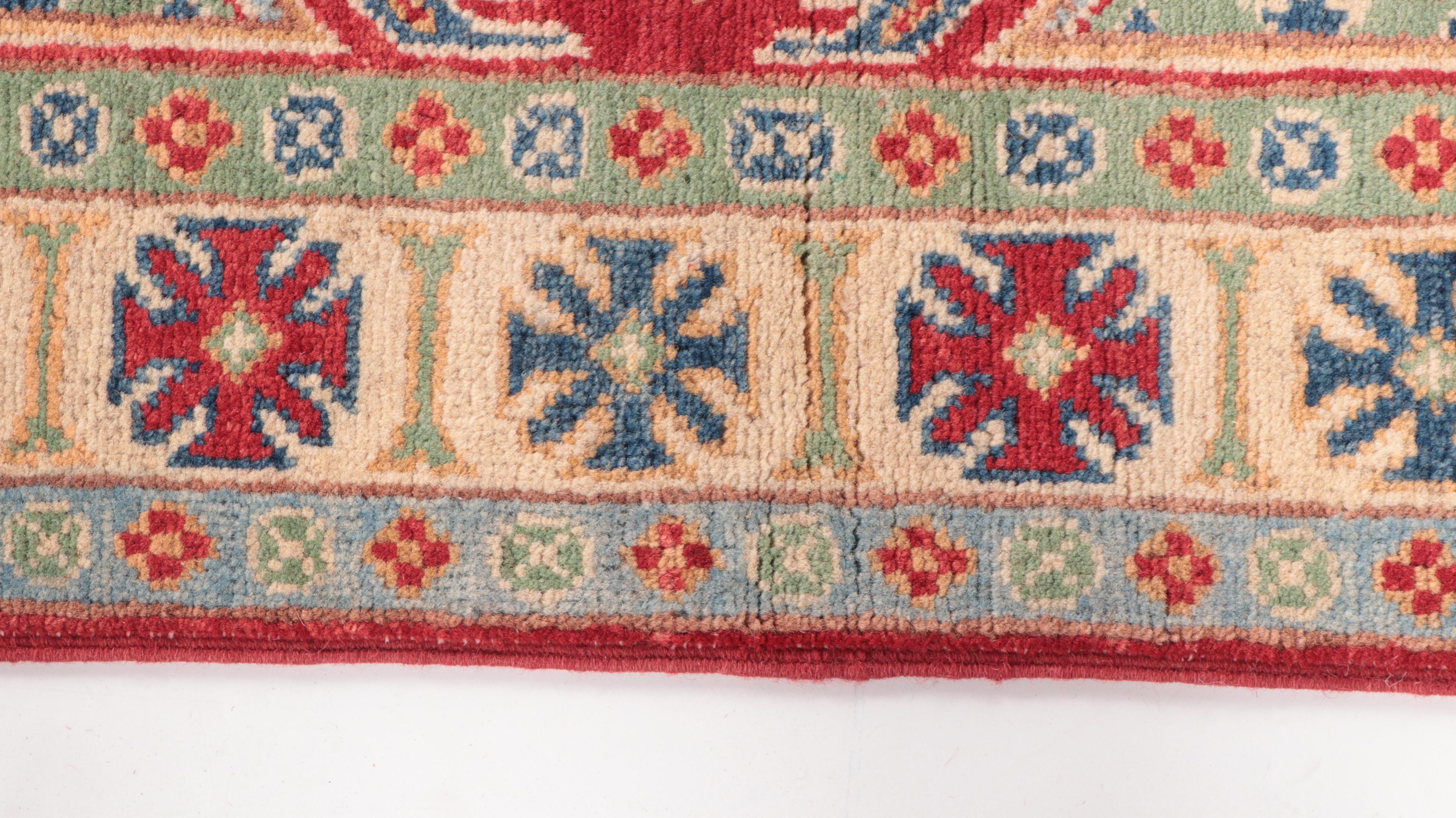 3'4 x 4'11 Hand-Knotted Pakistani Kazak Accent Rug