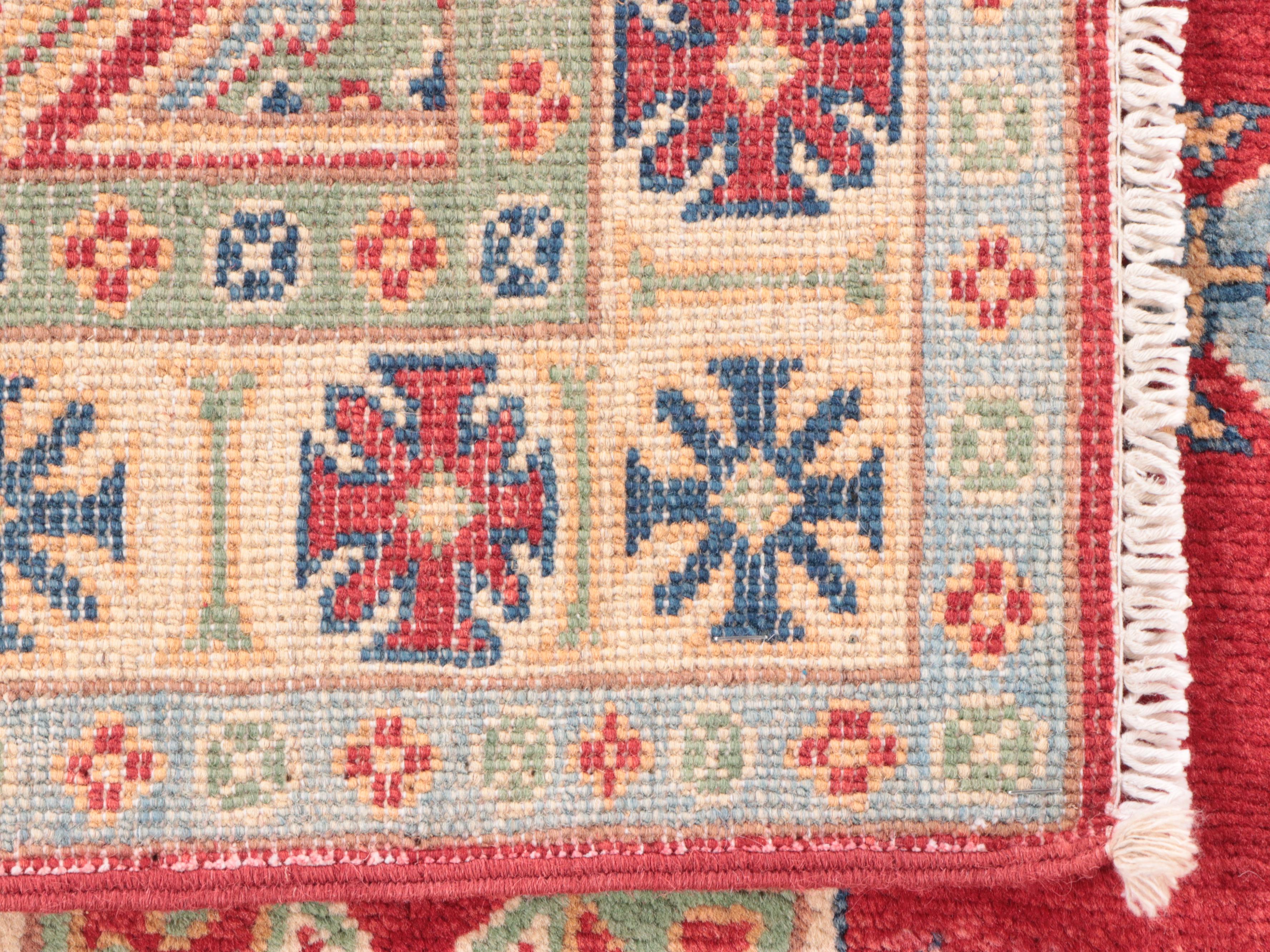 3'4 x 4'11 Hand-Knotted Pakistani Kazak Accent Rug