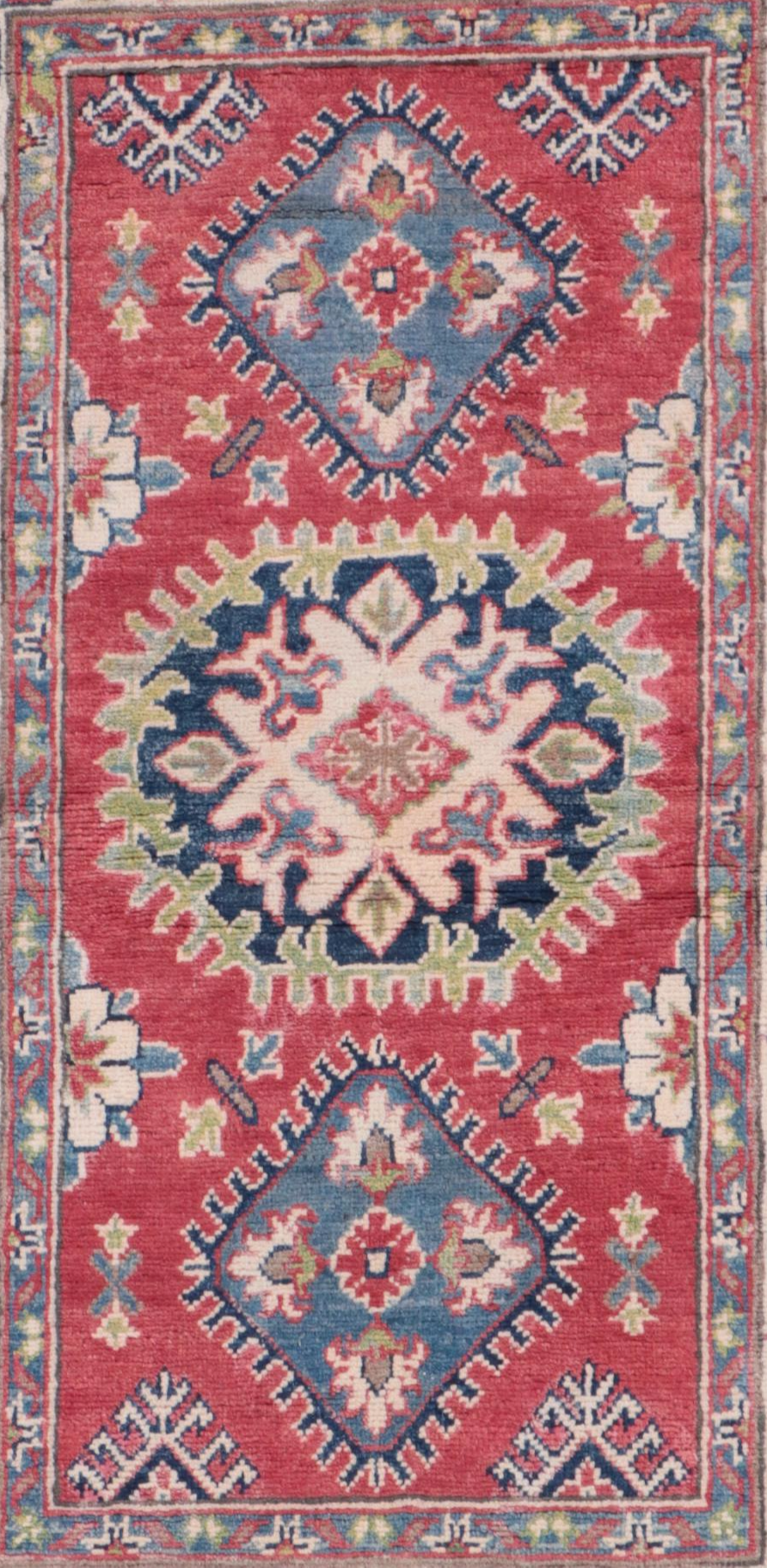 2'7 x 4'7 Hand-Knotted Pakistani Kazak Accent Rug