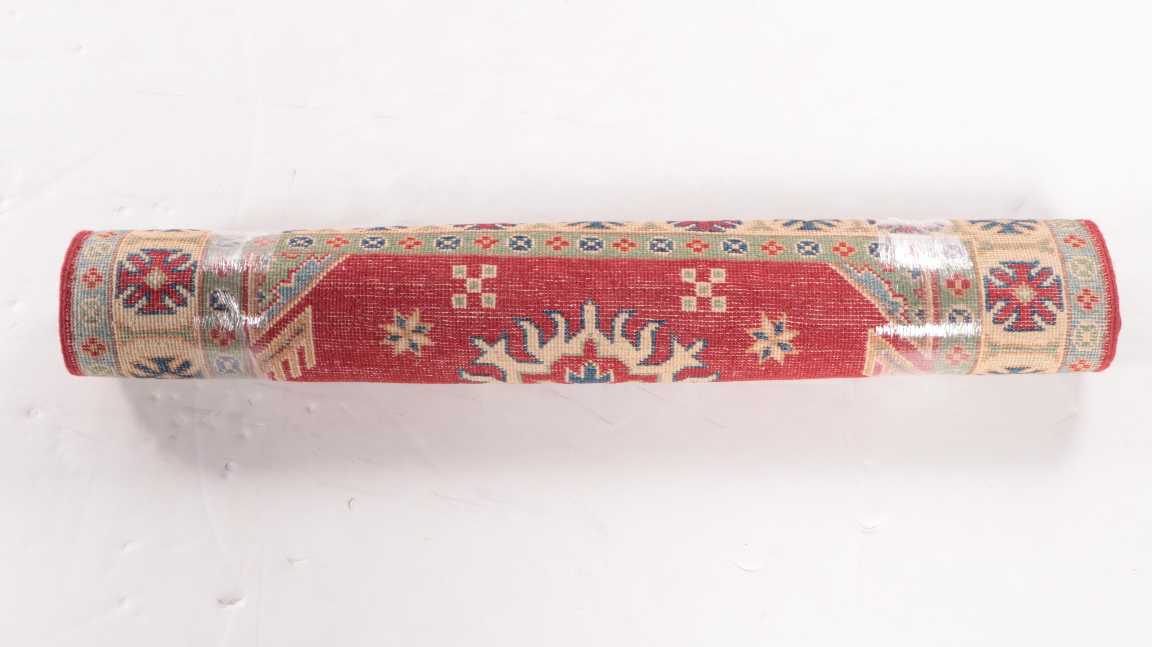 3'4 x 4'11 Hand-Knotted Pakistani Kazak Accent Rug