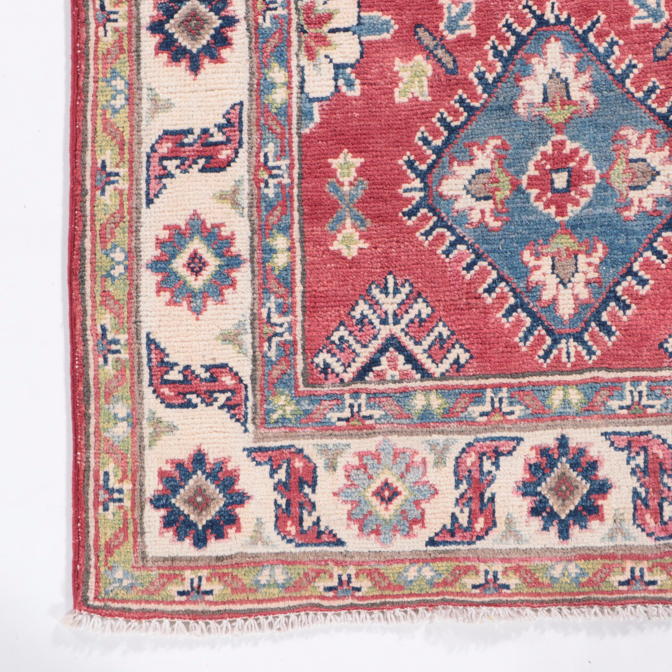 2'7 x 4'7 Hand-Knotted Pakistani Kazak Accent Rug