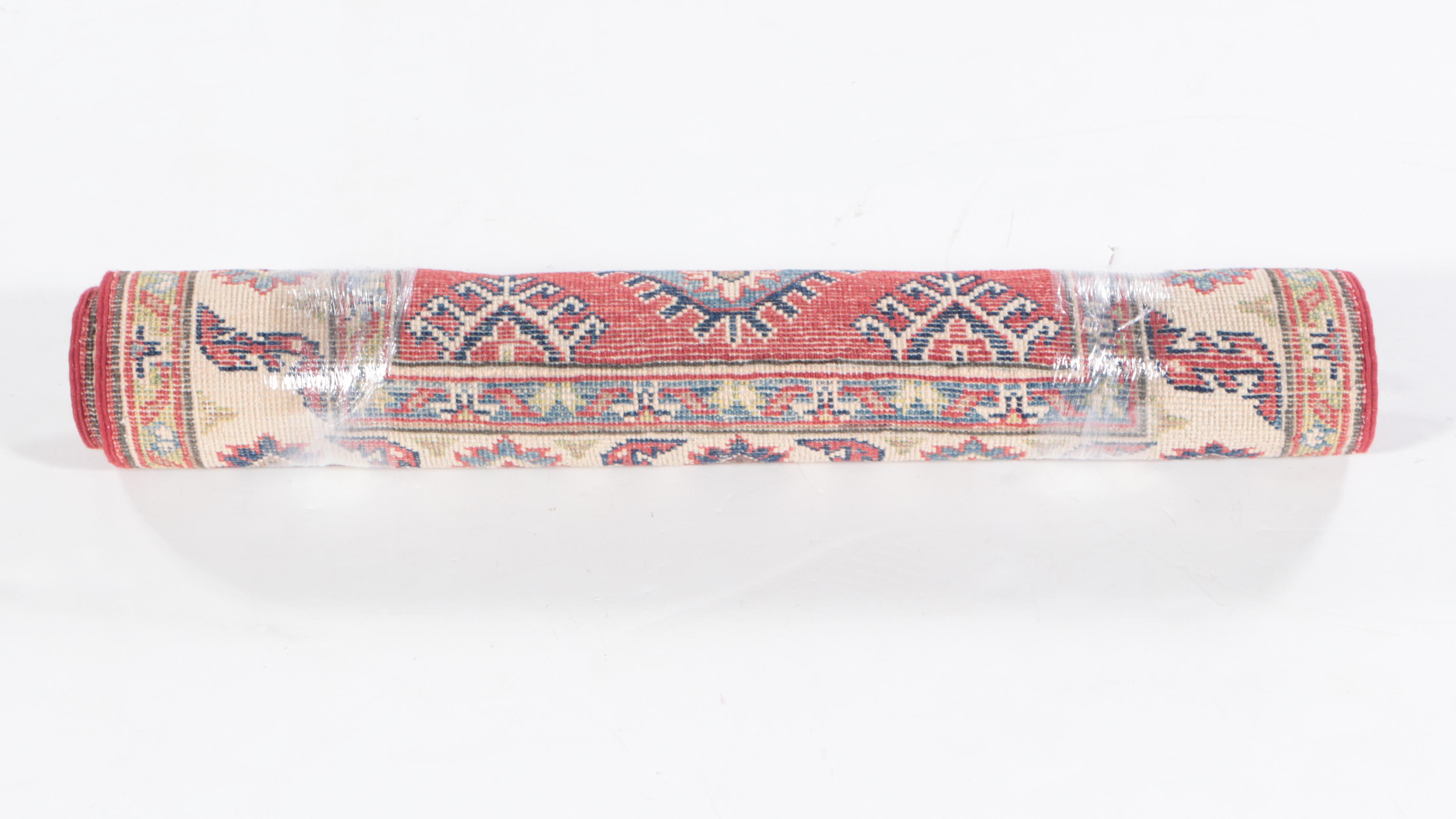 2'7 x 4'7 Hand-Knotted Pakistani Kazak Accent Rug