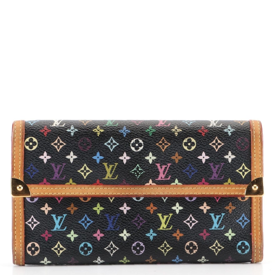 Louis Vuitton International Wallet in Black Multicolore Monogram Canvas/Leather