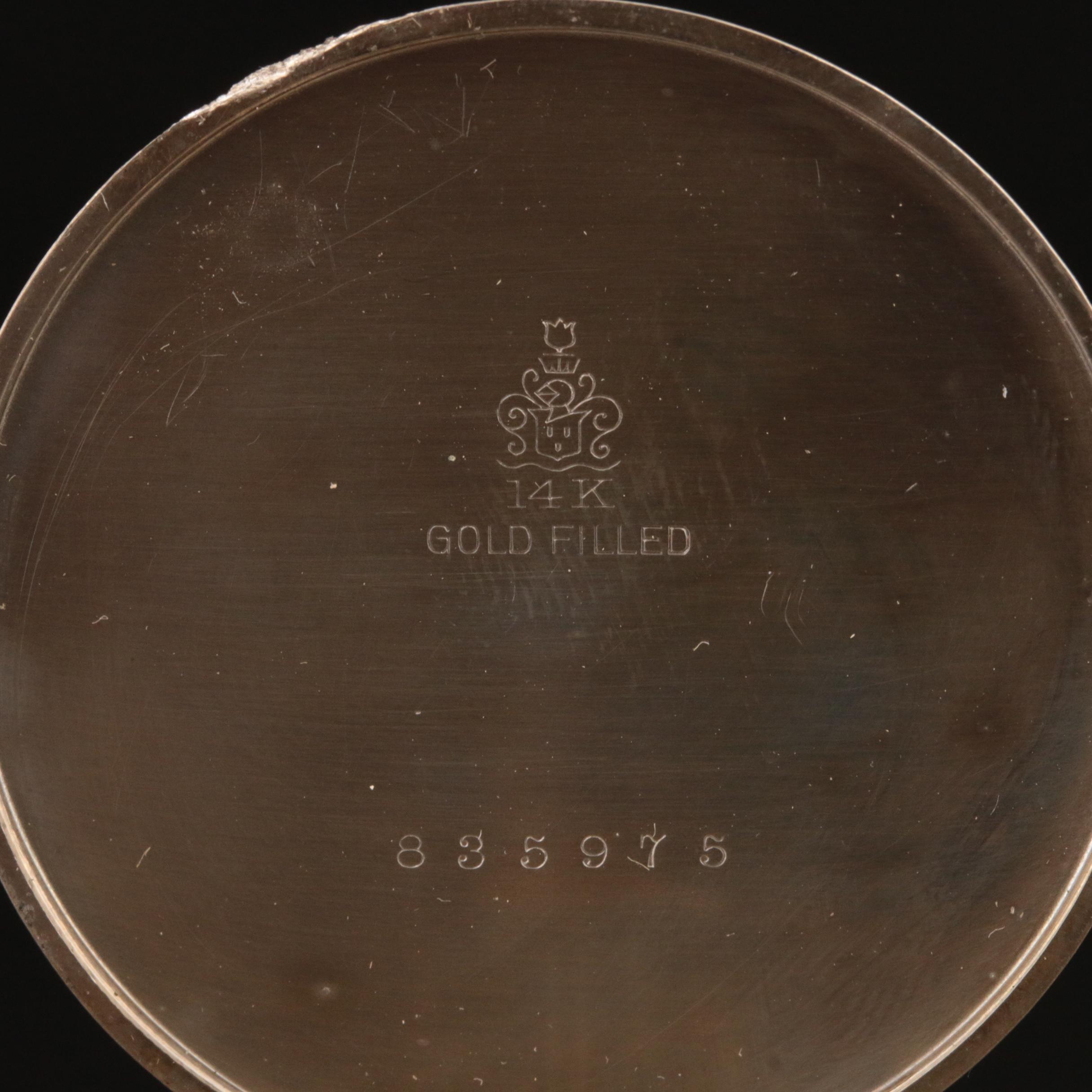 Hamilton 14K Gold-Filled Pocket Watch and Fob Chain