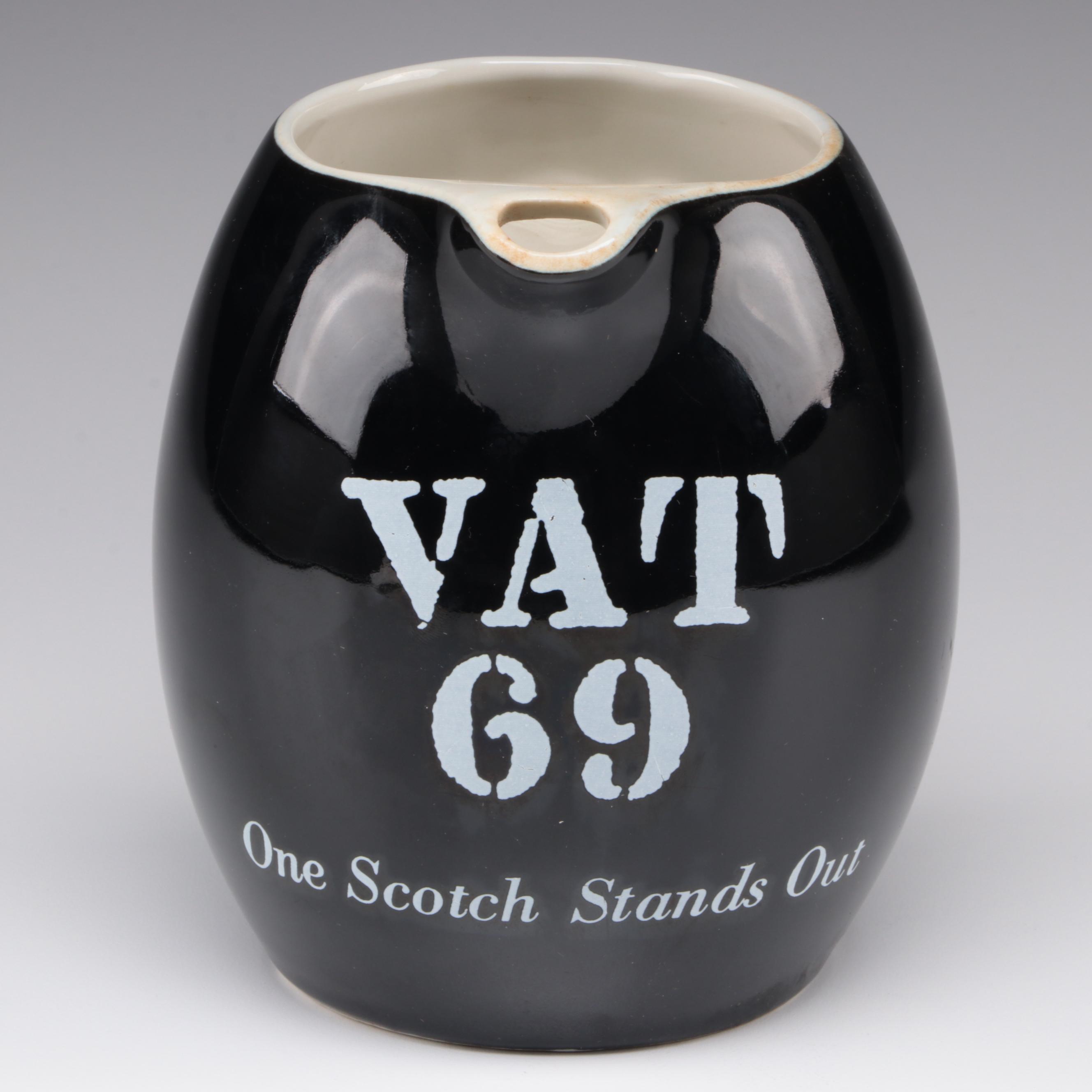 Old Crow and Glenmore Bourbon Glasses with Drink Stirrers and Vat 69 Pub Jug