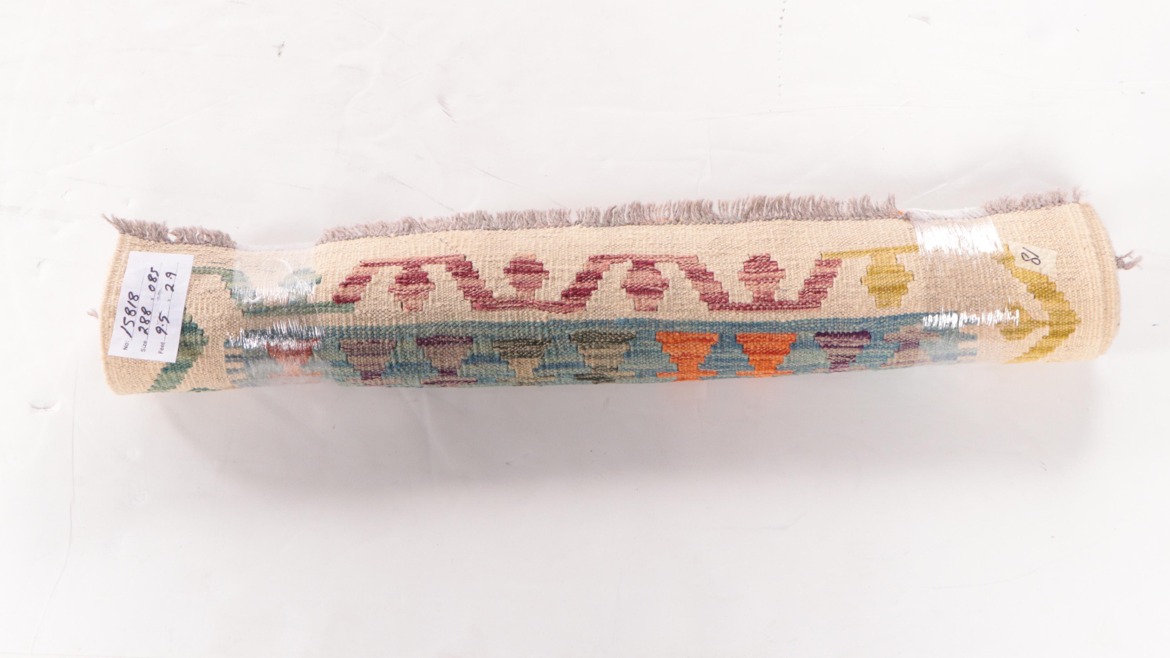 2'9 x 9'7 Handwoven Pakistani Kilim Carpet Runner