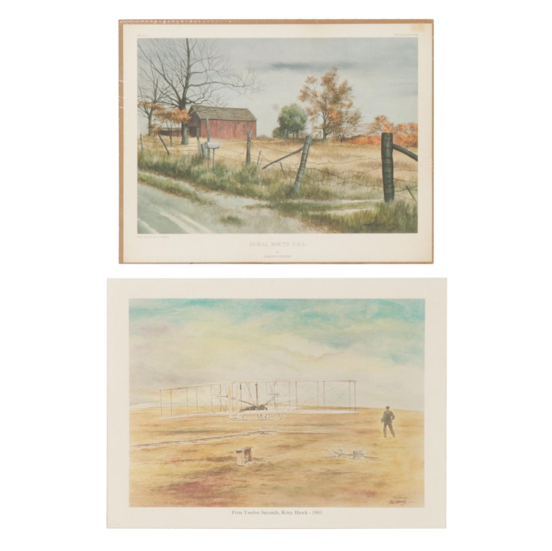 Harold Collins and Tom Kenney Offset Lithographs, Late 20th Century