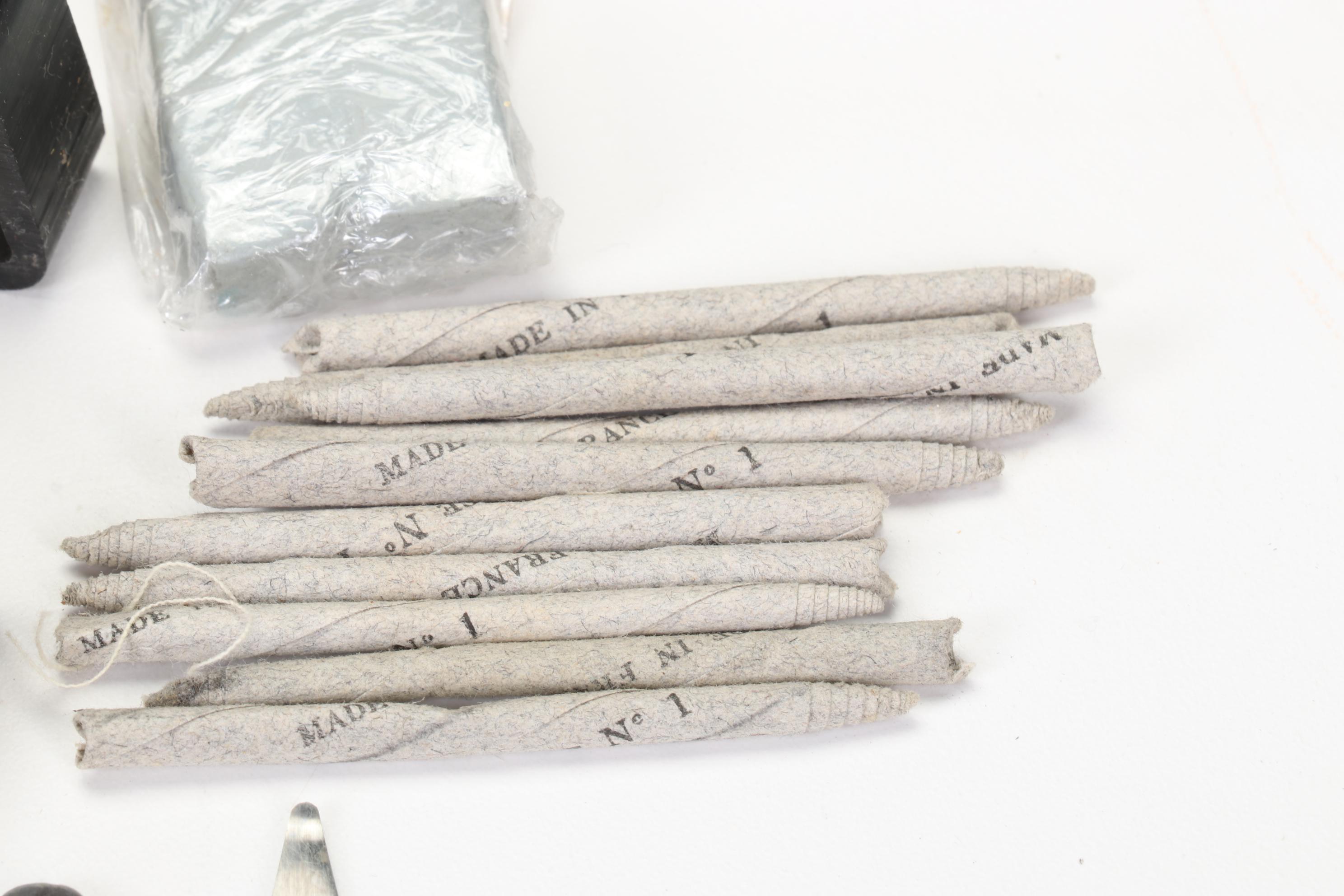 Wood Artist Palette Box With Supplies and Watermedia Paintings