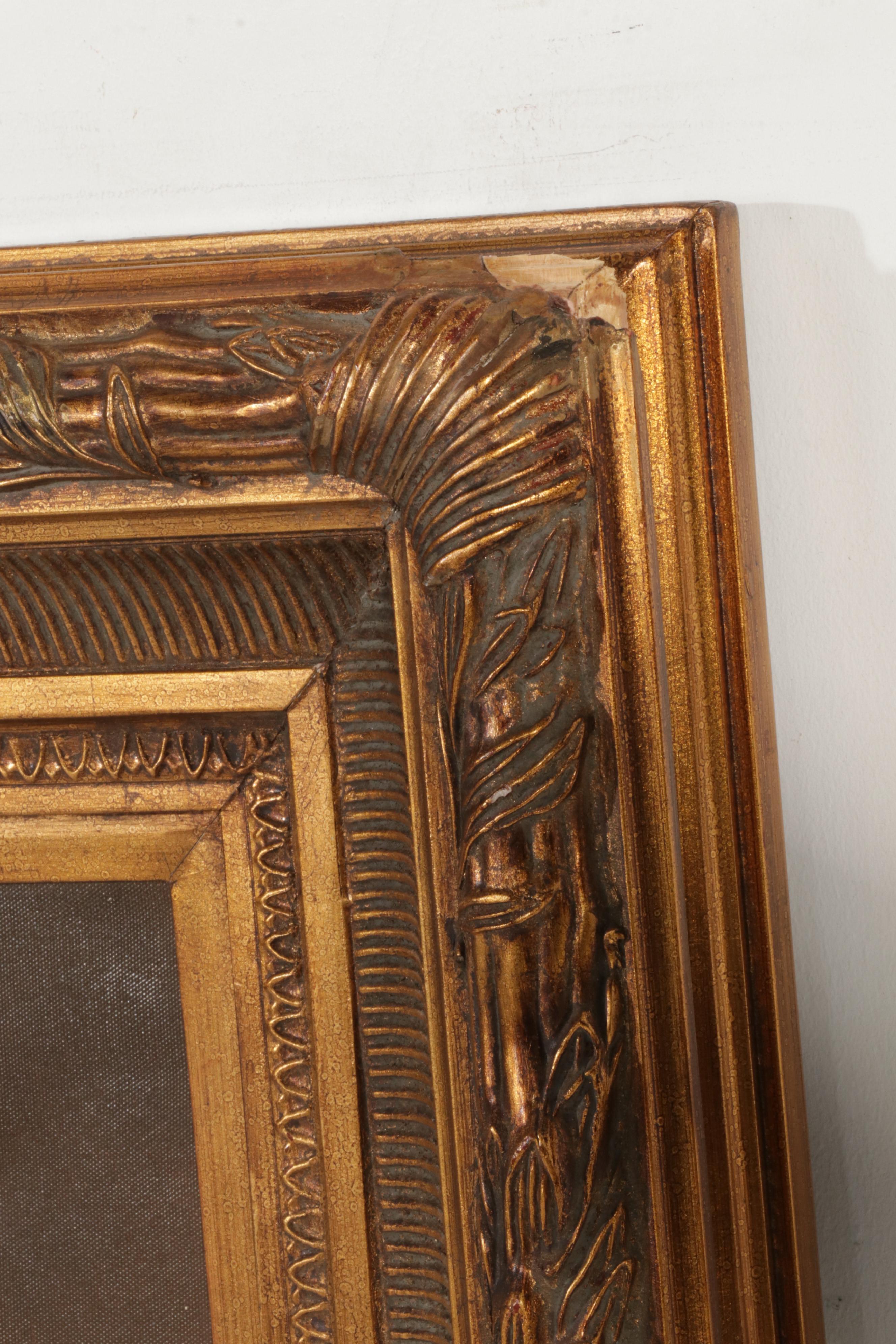 Still Life Oil Painting of Flowers and Grapes, Late 20th Century