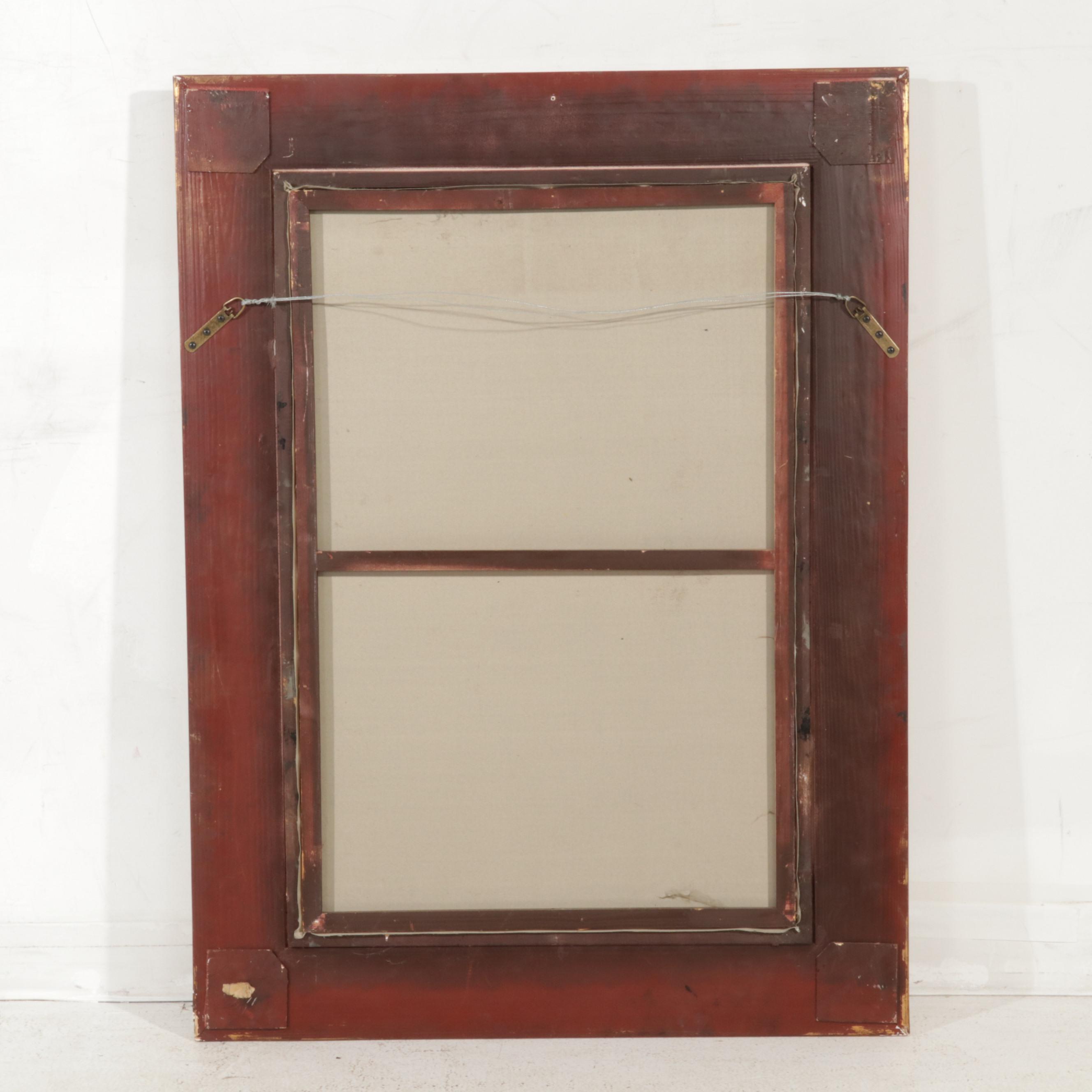 Still Life Oil Painting of Flowers and Grapes, Late 20th Century