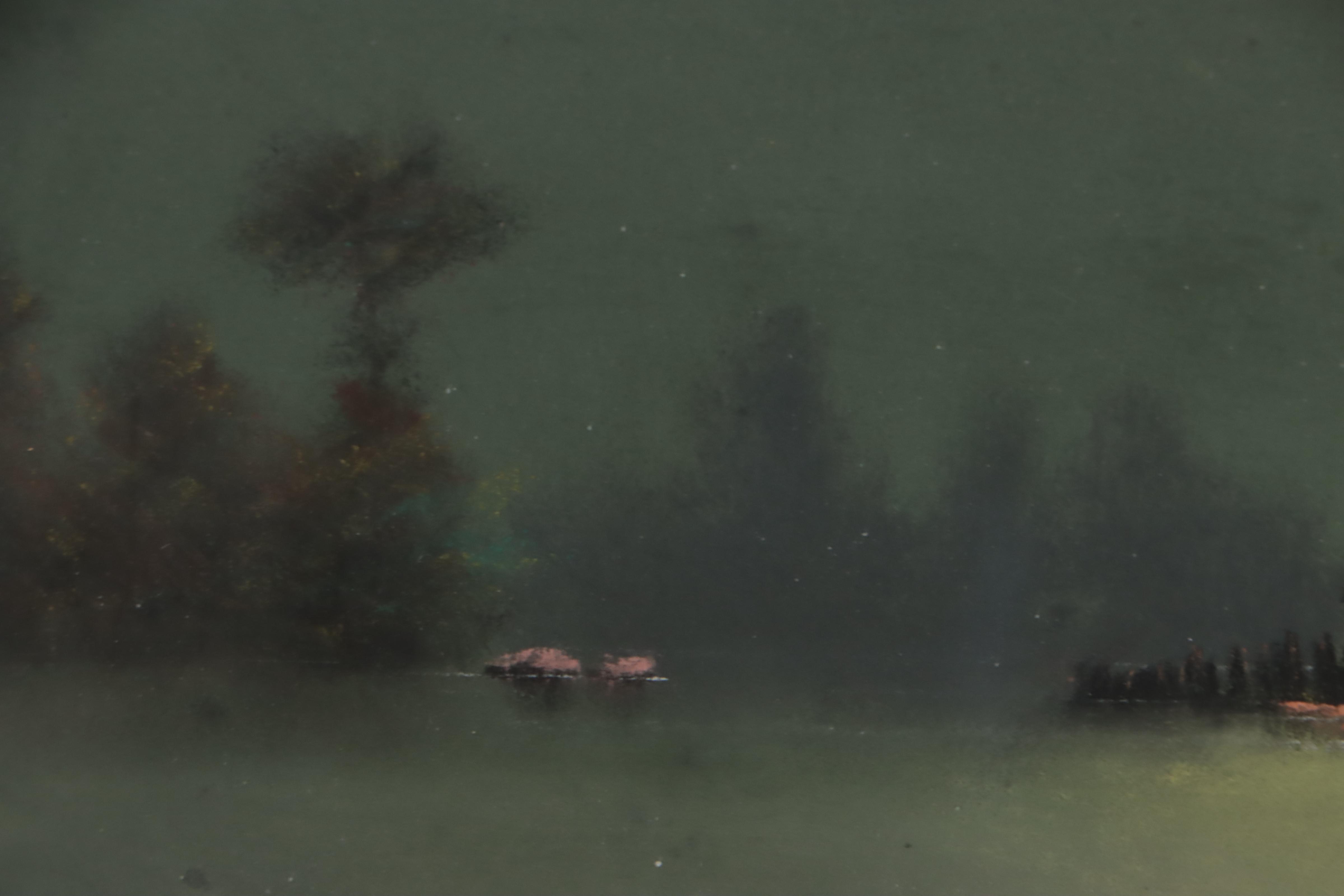 Chalk Pastel Drawing of Moonlit Landscape