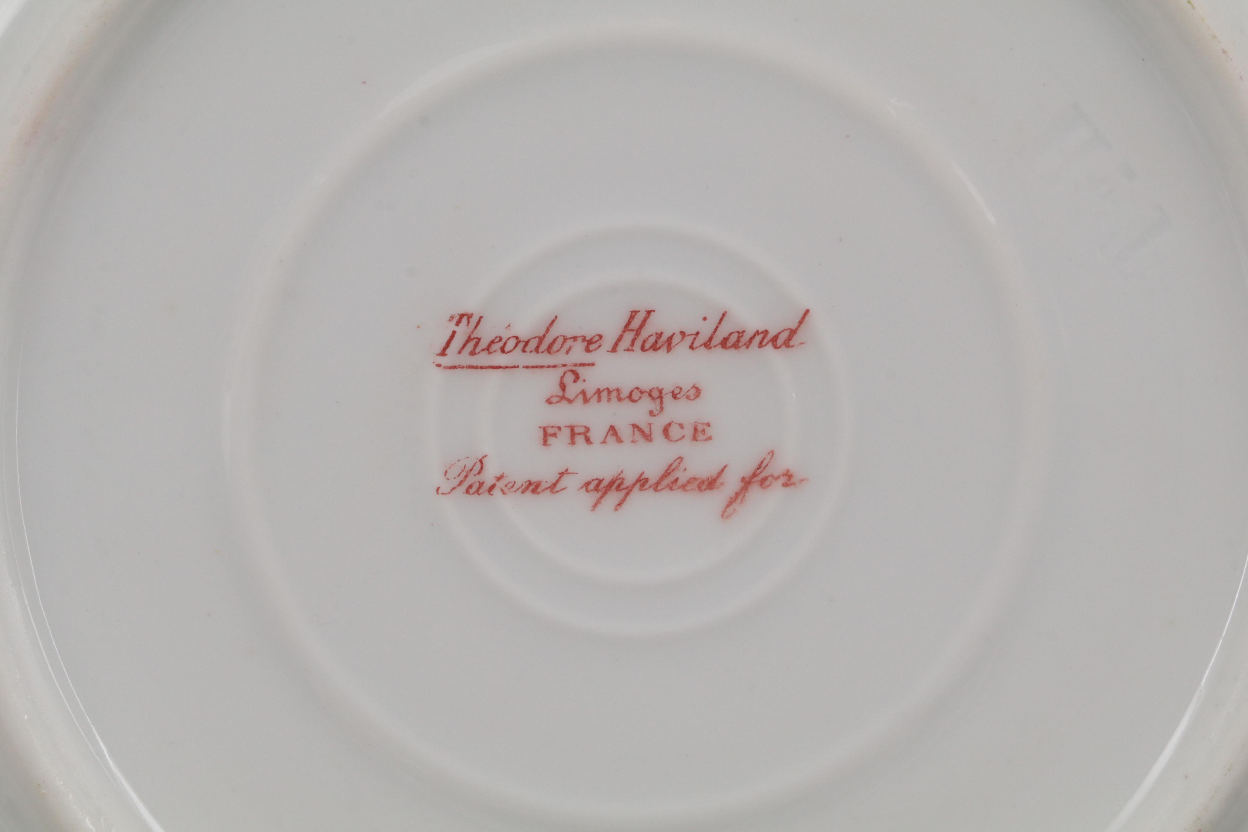 Theodore Haviland Pink Floral Limoges Porcelain Dinnerware and Serveware