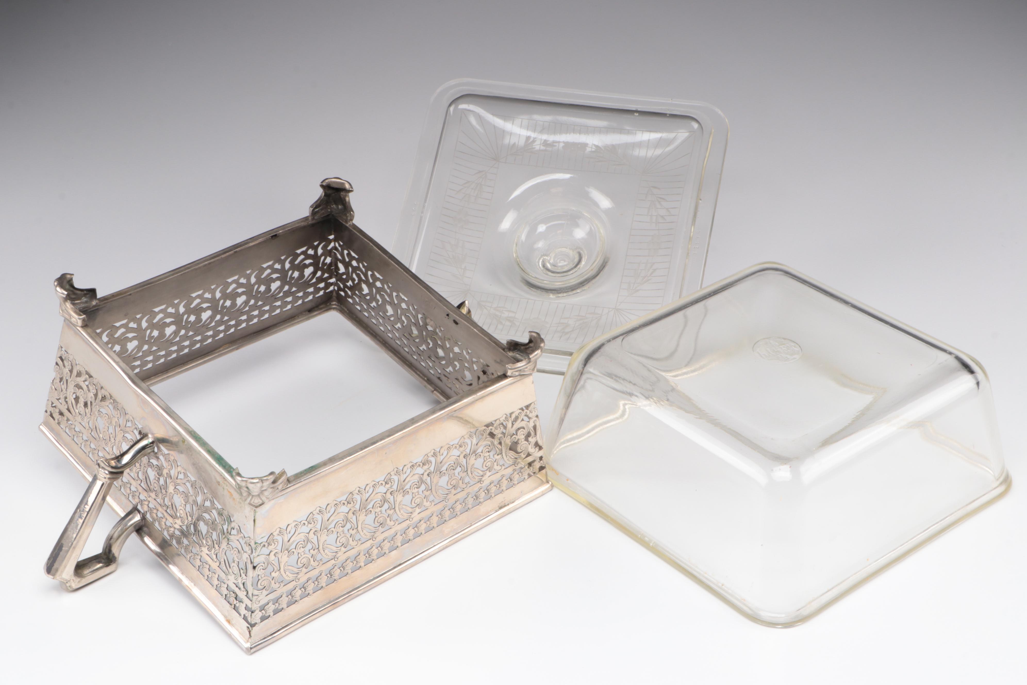 West Bend Ceramic Food Warmer, Pyrex Lidded Serving Dish and Popeil Veg-o-Matic