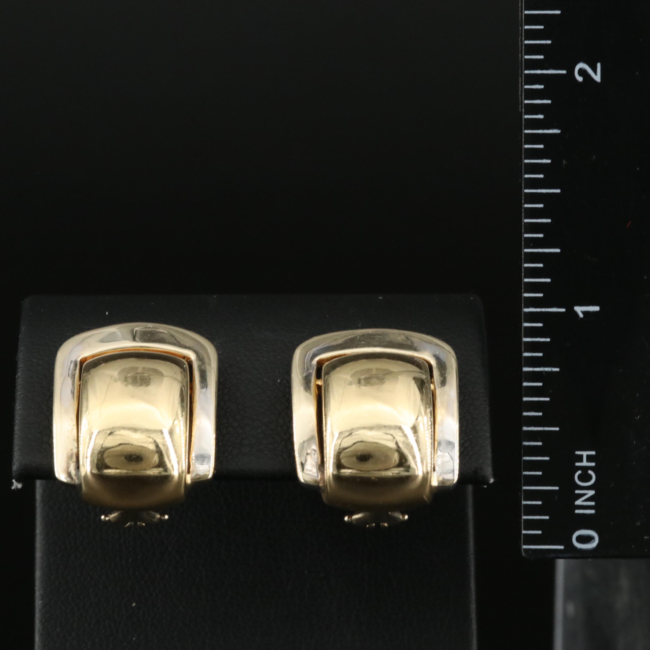 14K Rectangular Earrings