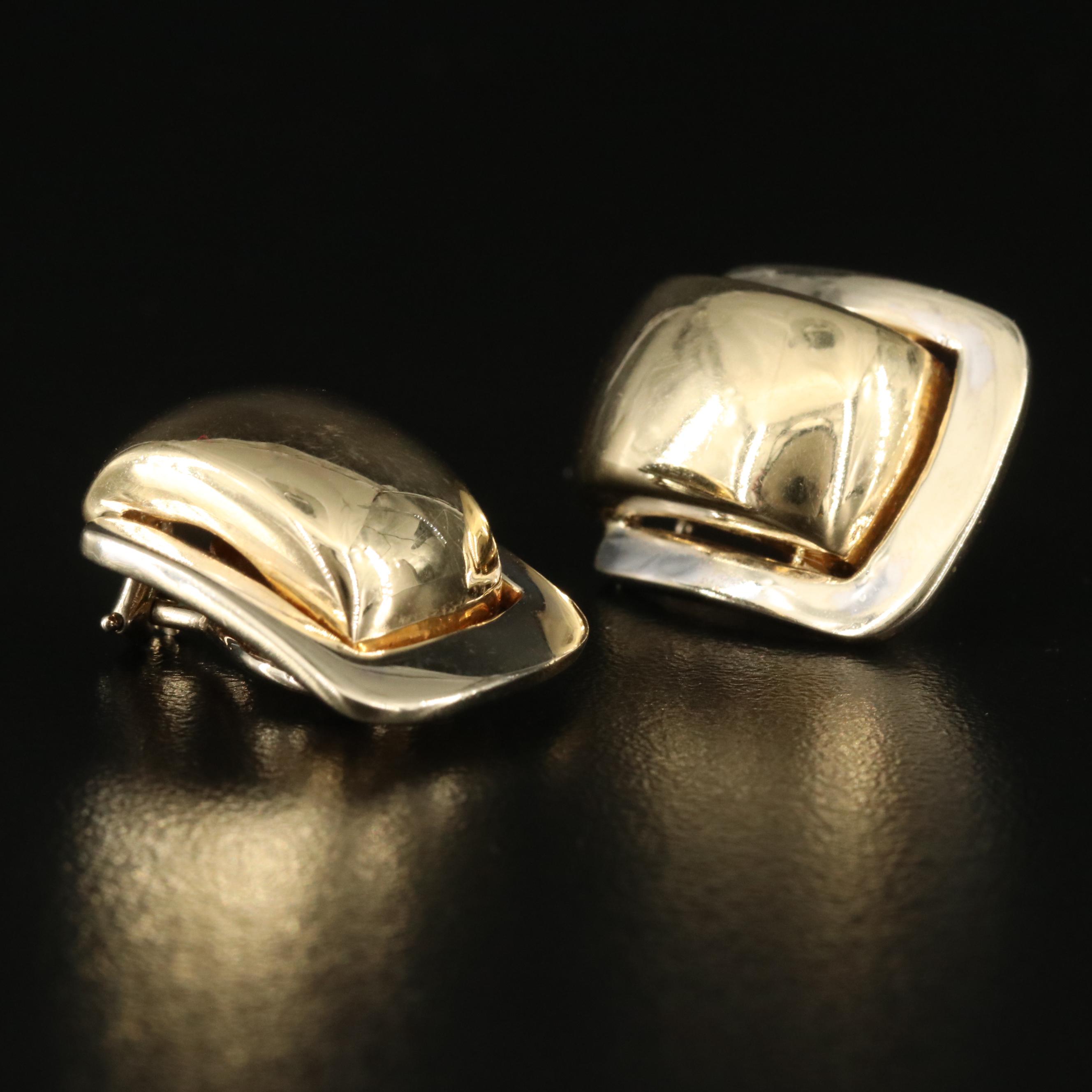 14K Rectangular Earrings