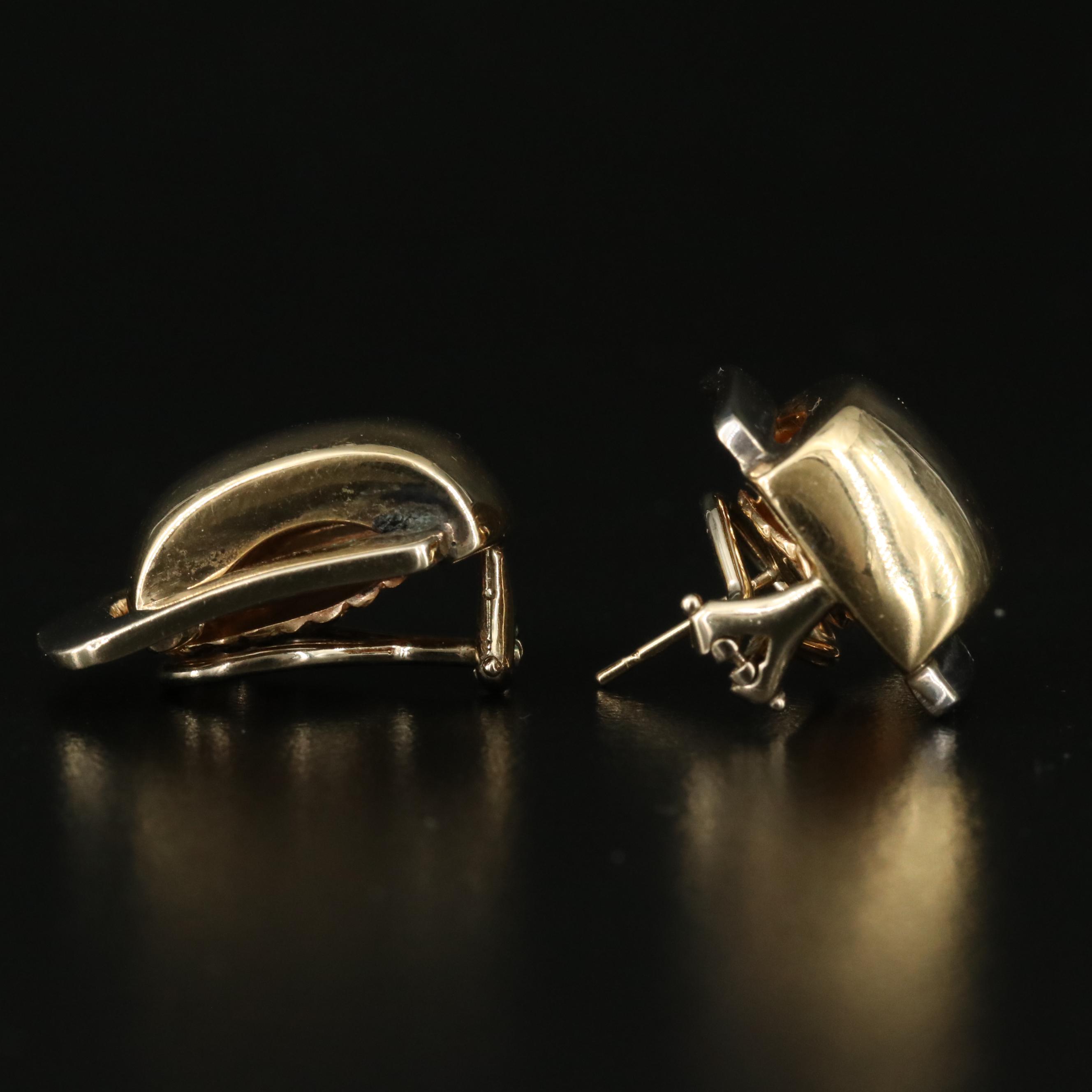 14K Rectangular Earrings