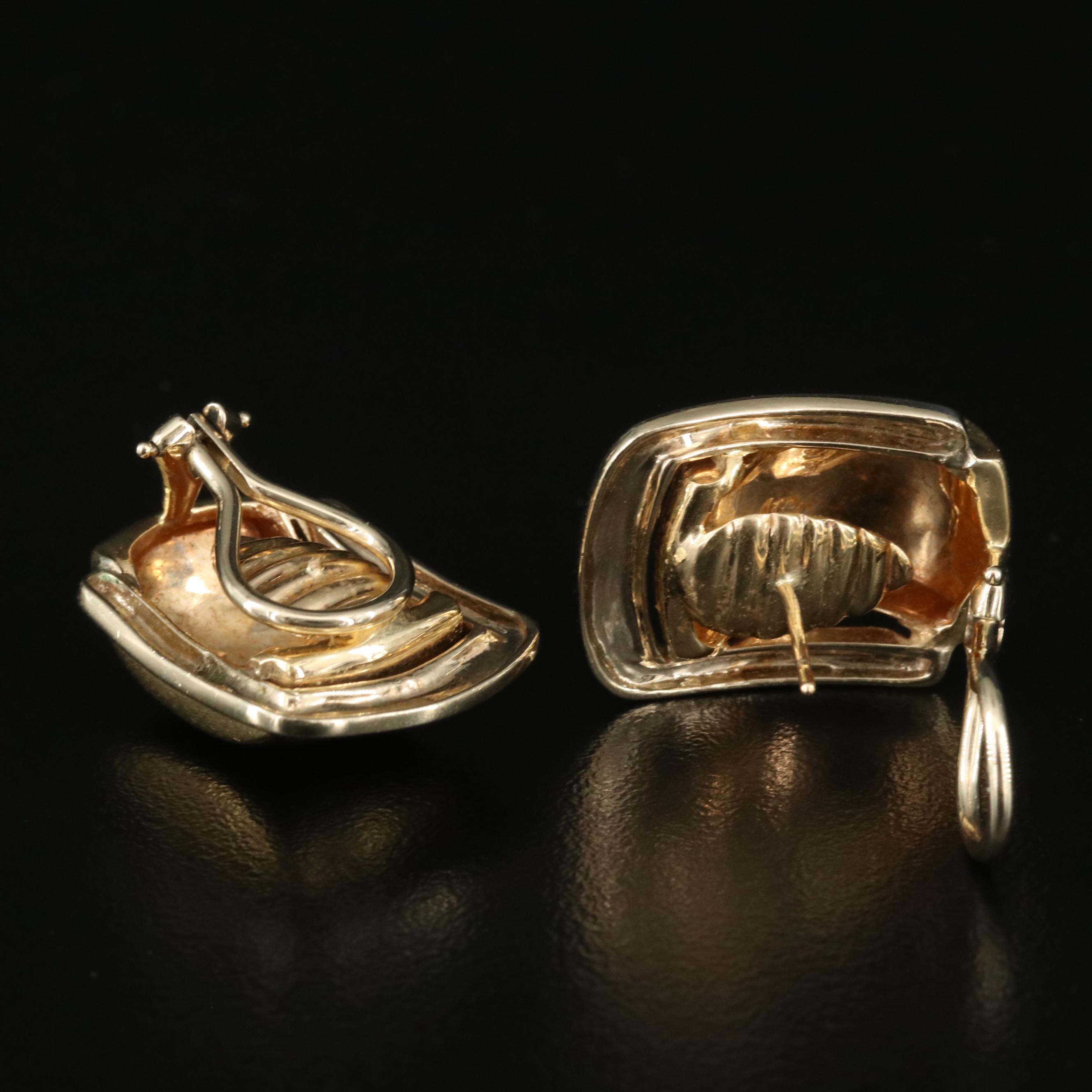 14K Rectangular Earrings