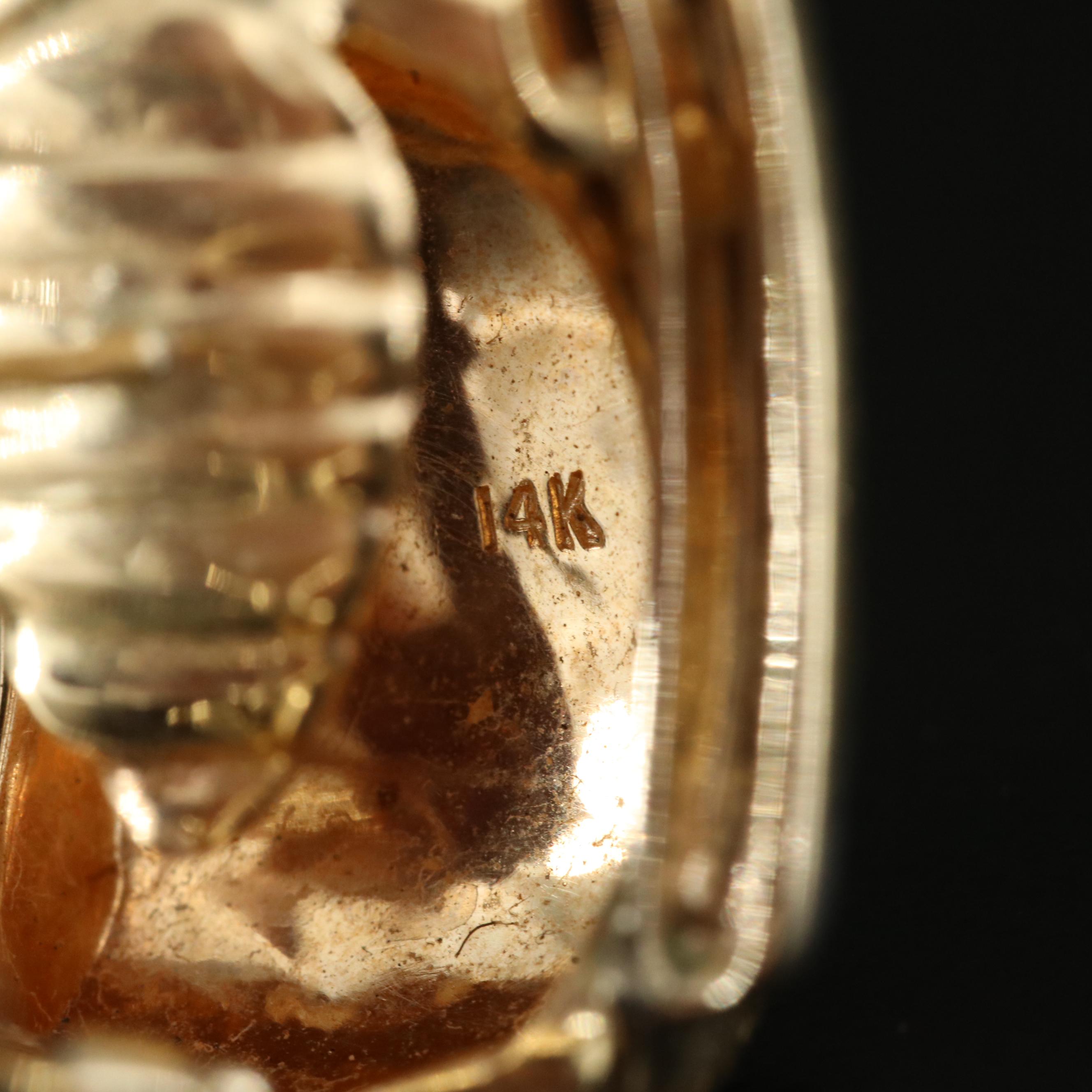 14K Rectangular Earrings