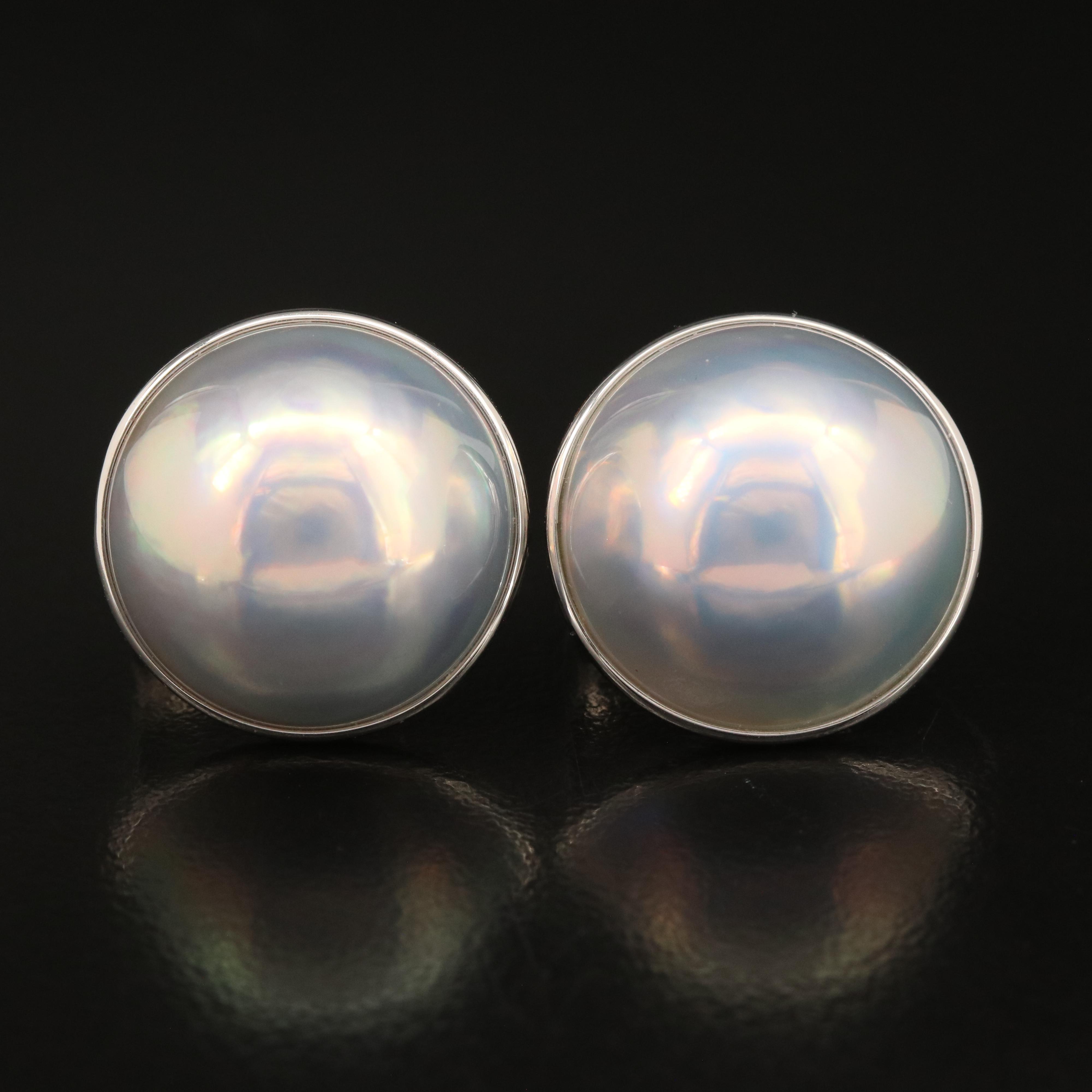 18K Mabé Pearl Earrings