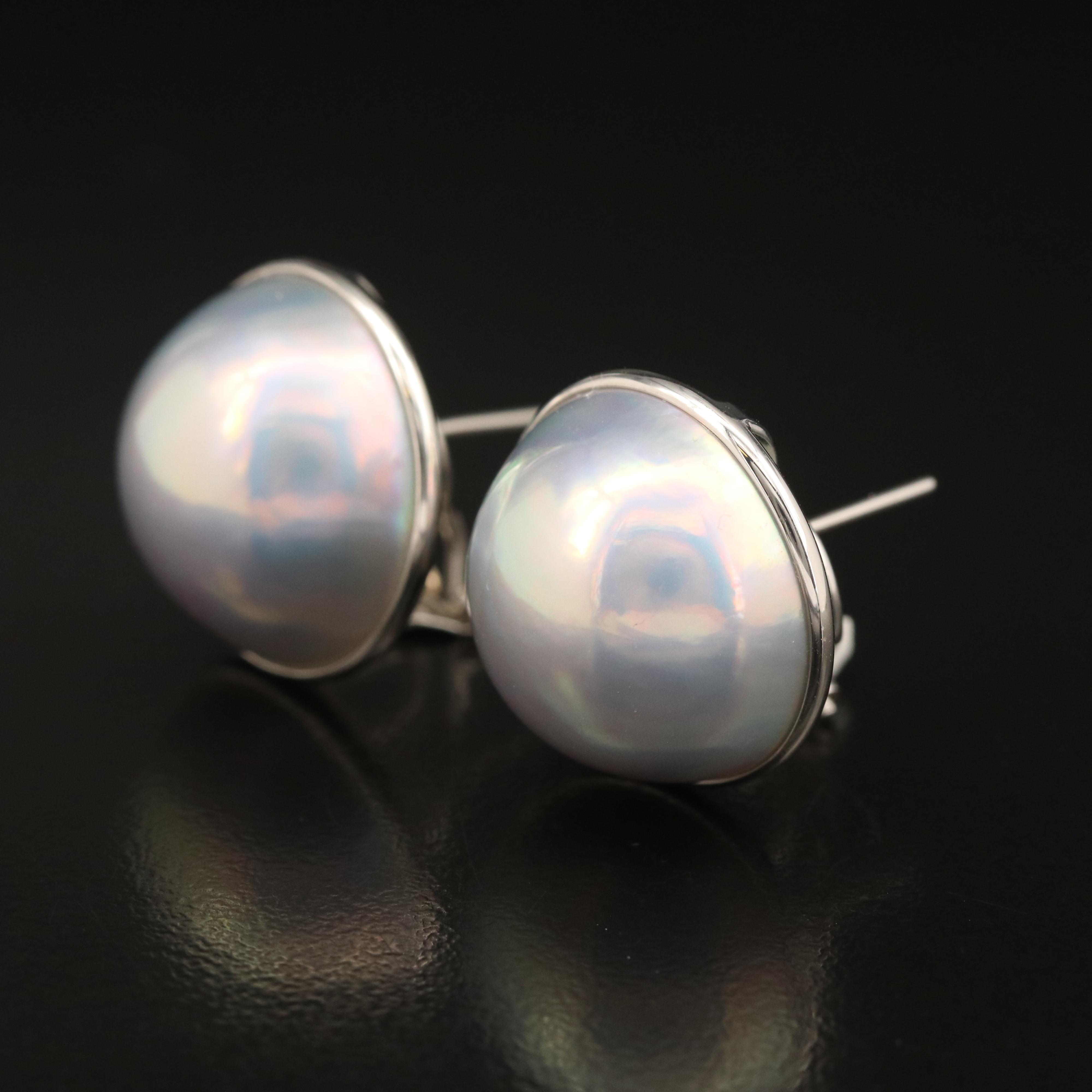 18K Mabé Pearl Earrings