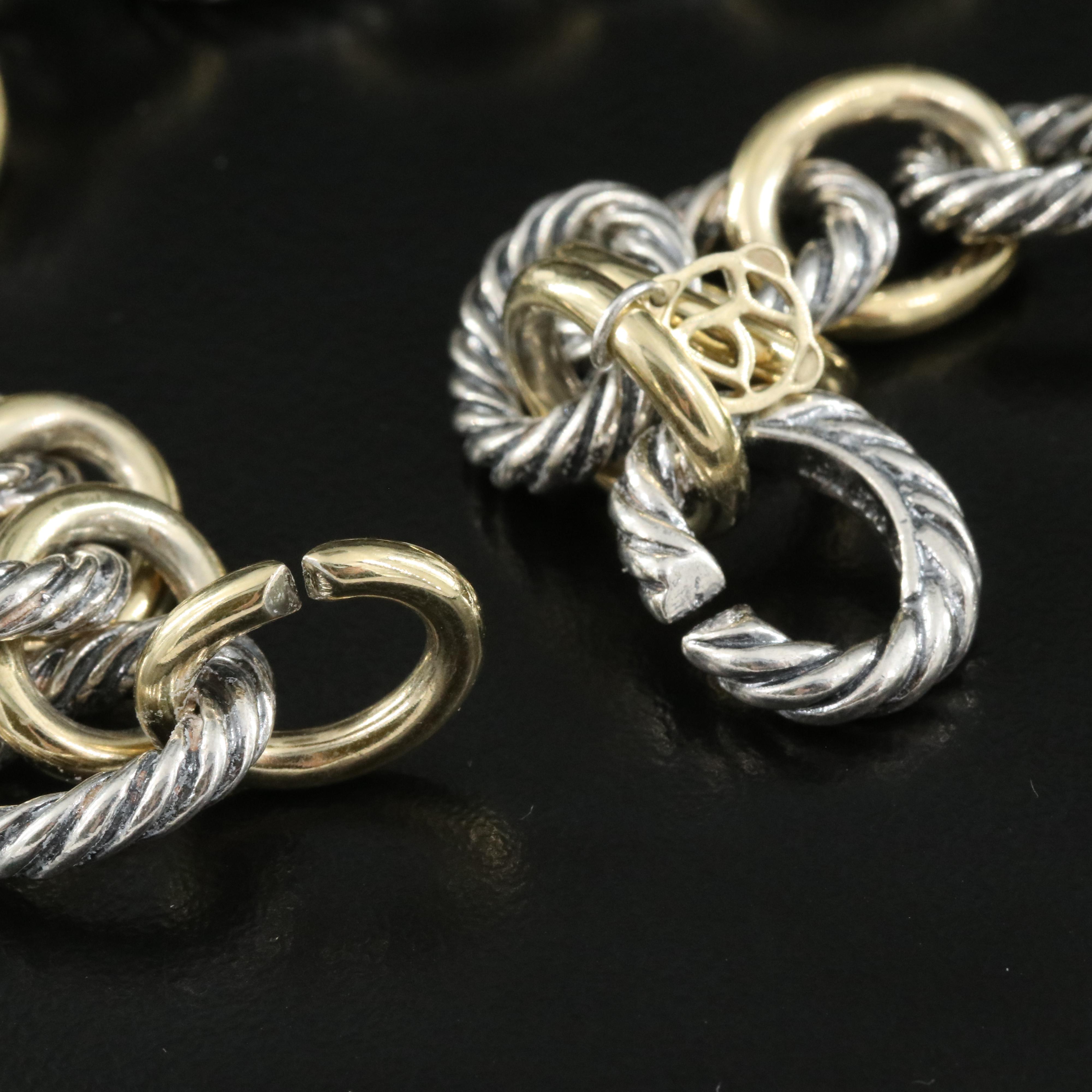 David Yurman "Albion" Sterling and 18K Citrine Enhancer Pendant Necklace