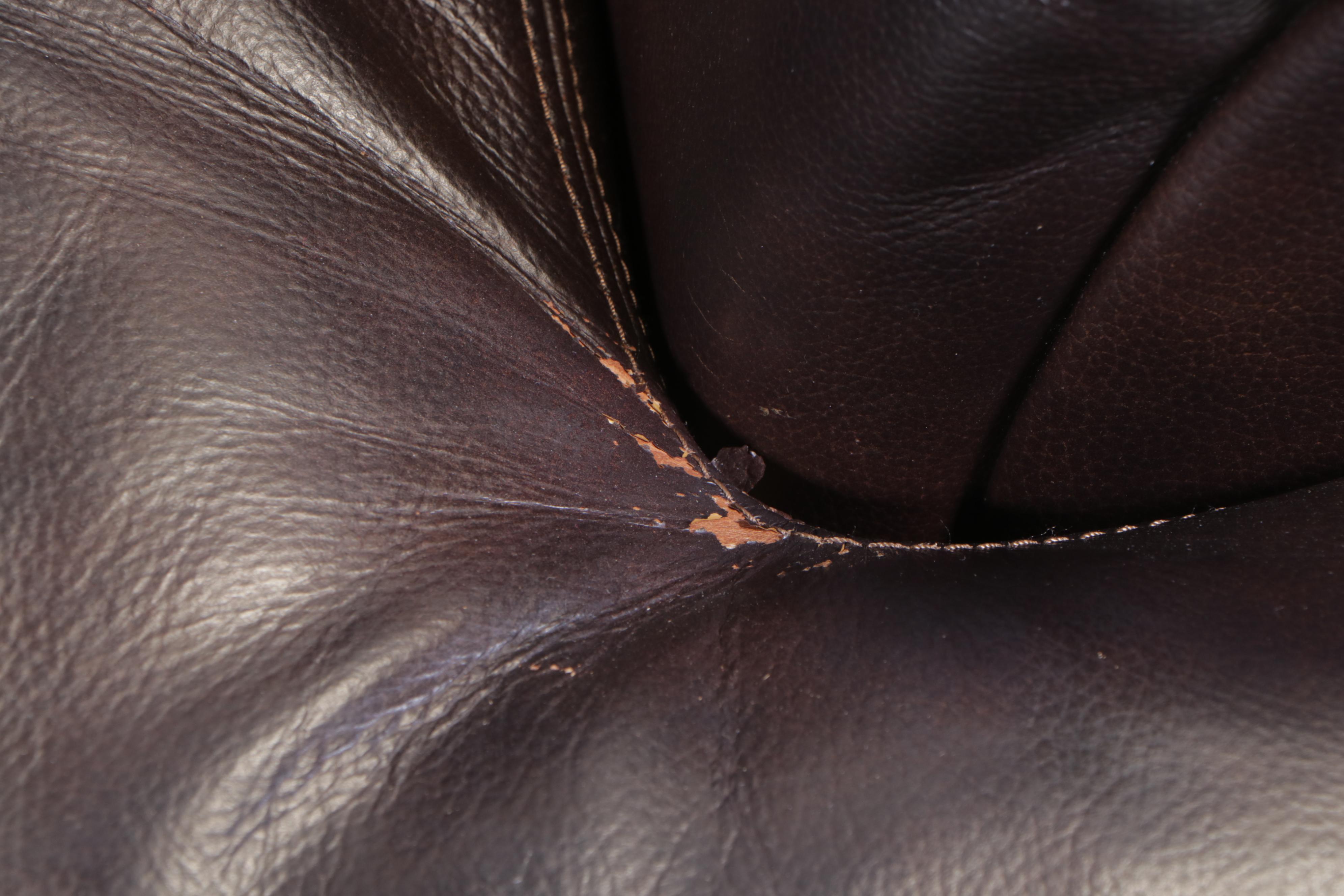 Contemporary Bonded Leather Roll-Arm Sofa