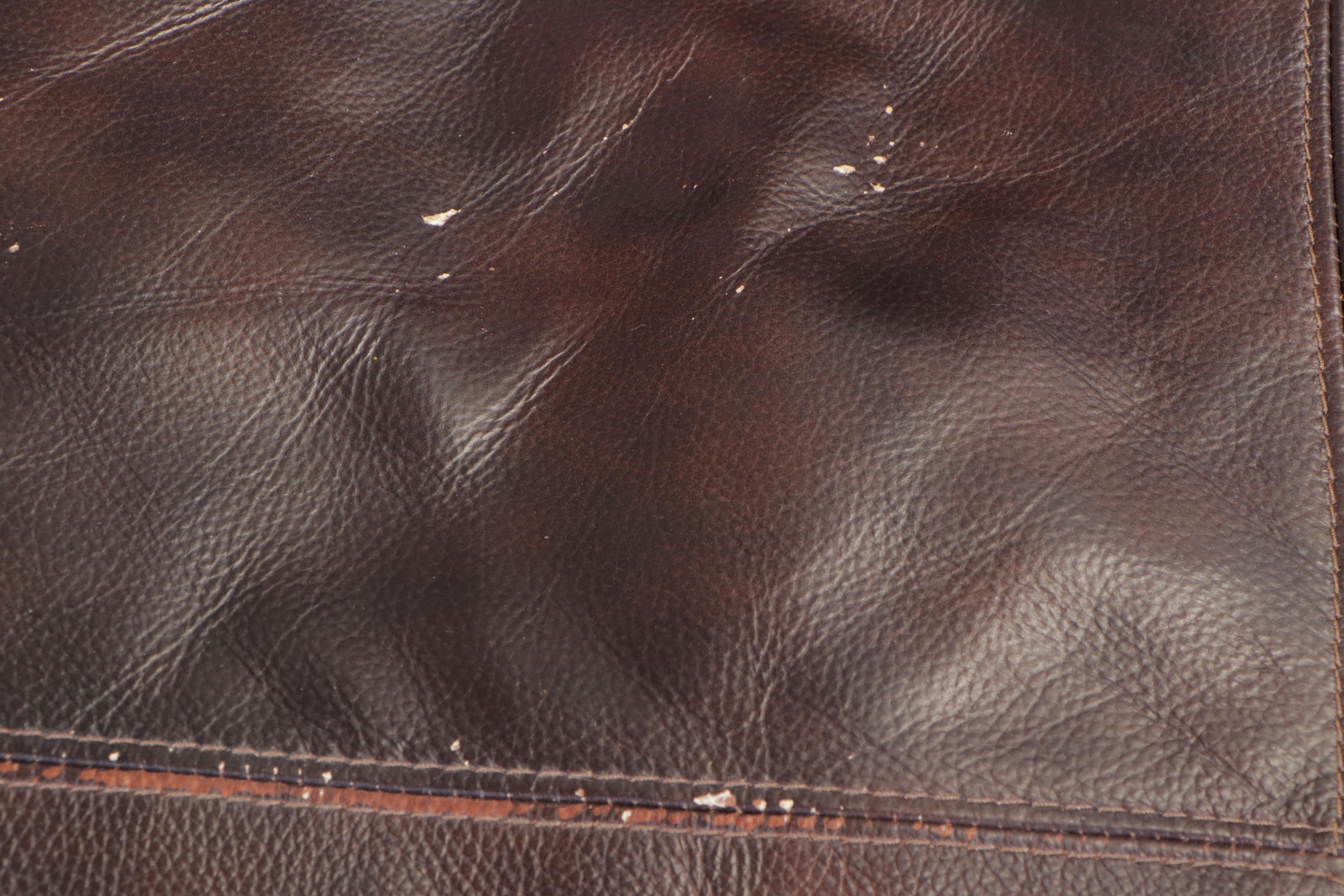 Contemporary Bonded Leather Roll-Arm Sofa