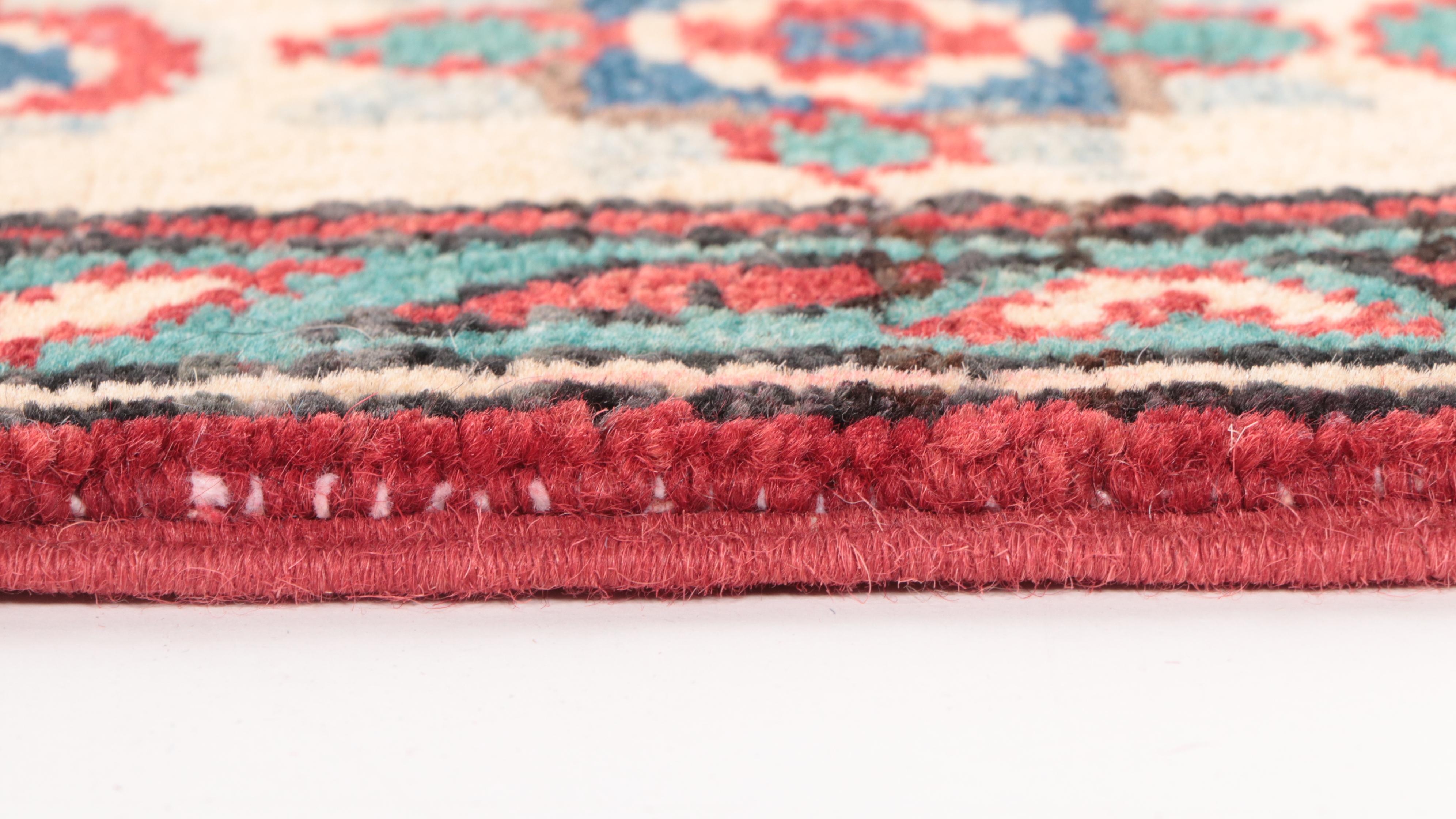 3'4 x 5' Hand-Knotted Afghan Kazak-Style Area Rug